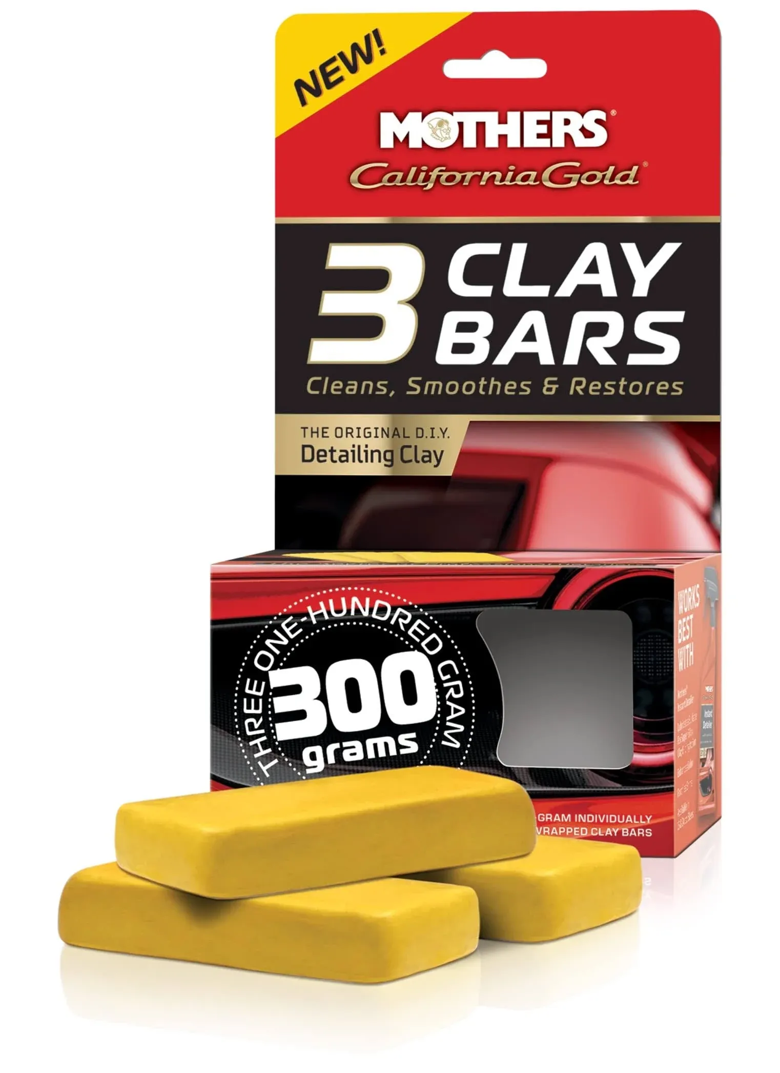 California Gold Clay Bar Kit: Includes 3 100G Clay Bars, The Original DIY Detailing Clay