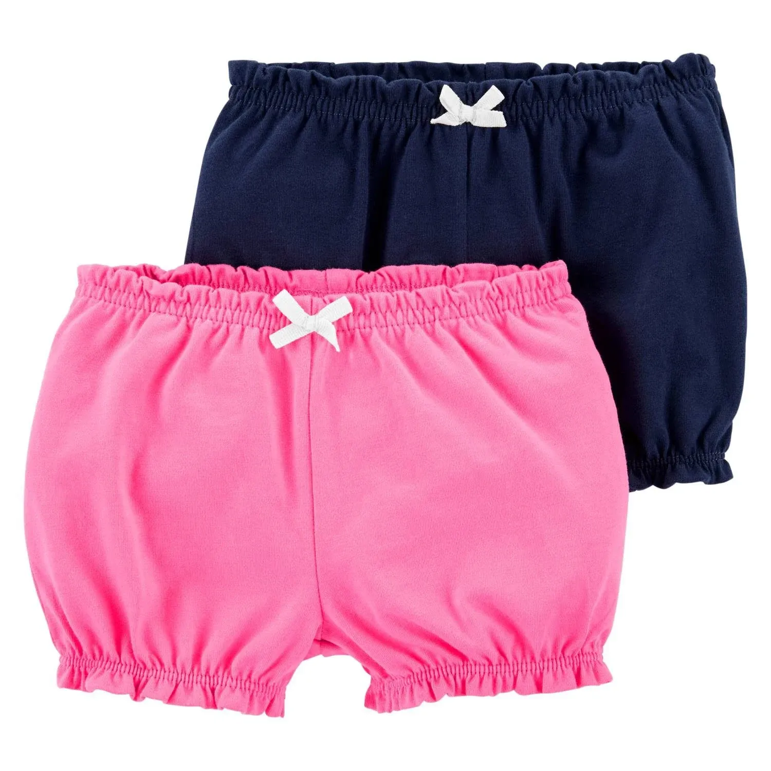 Carter's Baby Girls 2-Pack Cotton Shorts 24M Pink/Navy