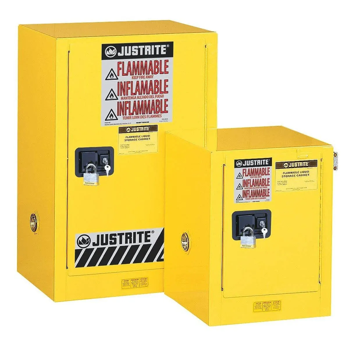 Justrite 890421 Sure-Grip EX Galvanized Steel 1 Door Self Close Flammable Countertop Safety Storage Cabinet, 4 Gallon Capacity, 17" Width x 22" Height x 17" Depth, 1 Adjustable Shelfs, Red