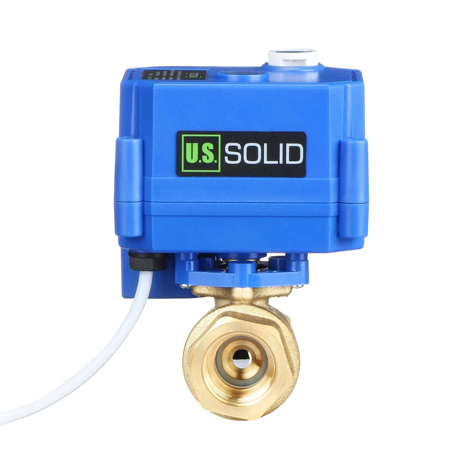 U.S. Solid Motorized Ball Valve- 1/2" Brass Ball Valve with Manual Function, Full ...