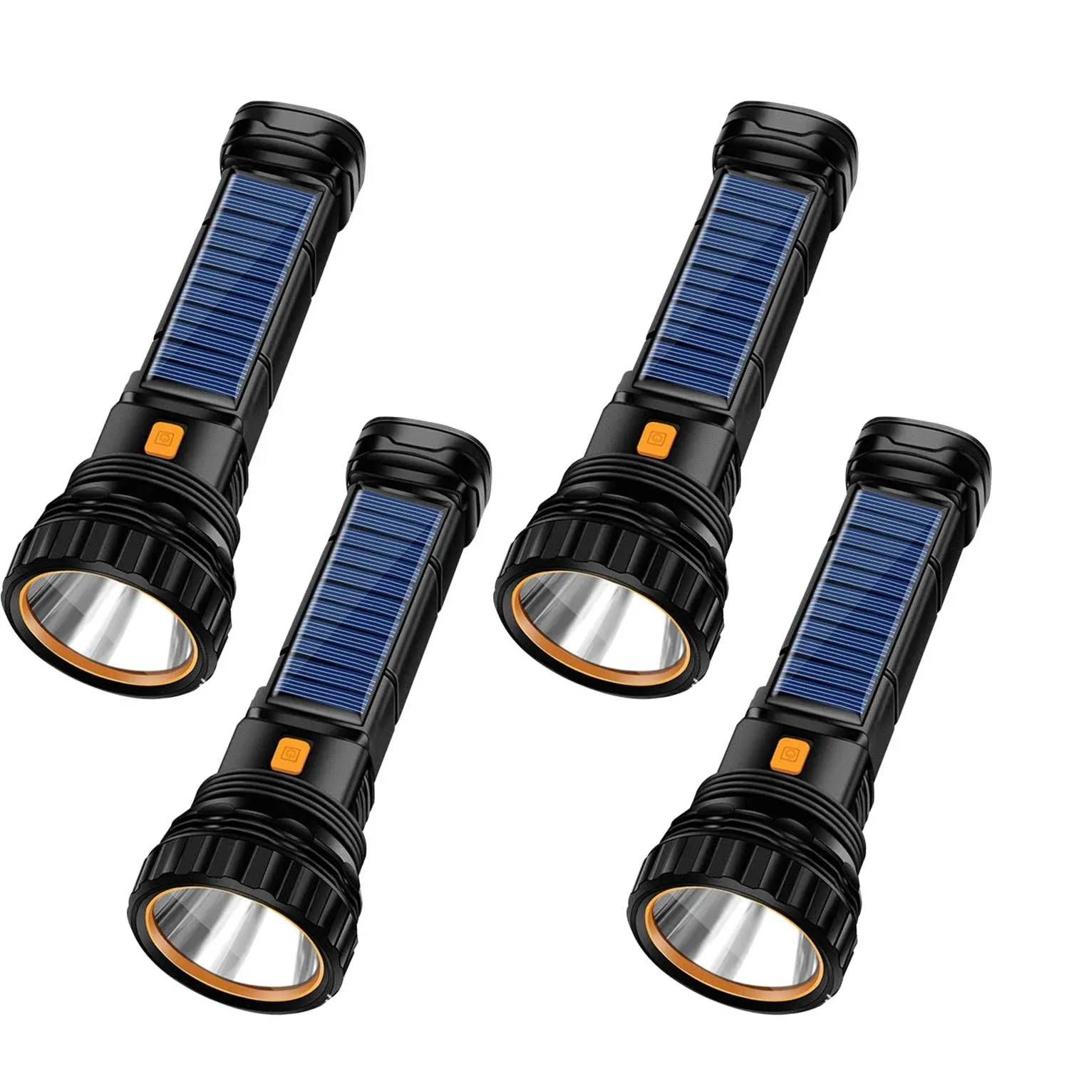 E-SHIDAI Solar/Rechargeable Multi Function 1000 Lumens LED Flashlight, with Emergency Strobe Light and 1200 Mah Battery