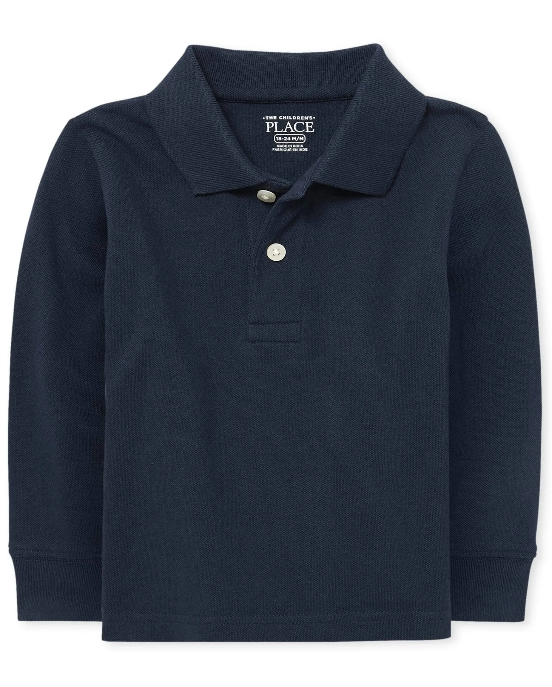 The Children's Place boys Long Sleeve Pique Polo