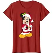 Disney Santa Mickey Mouse Holiday Short Sleeve T-Shirt