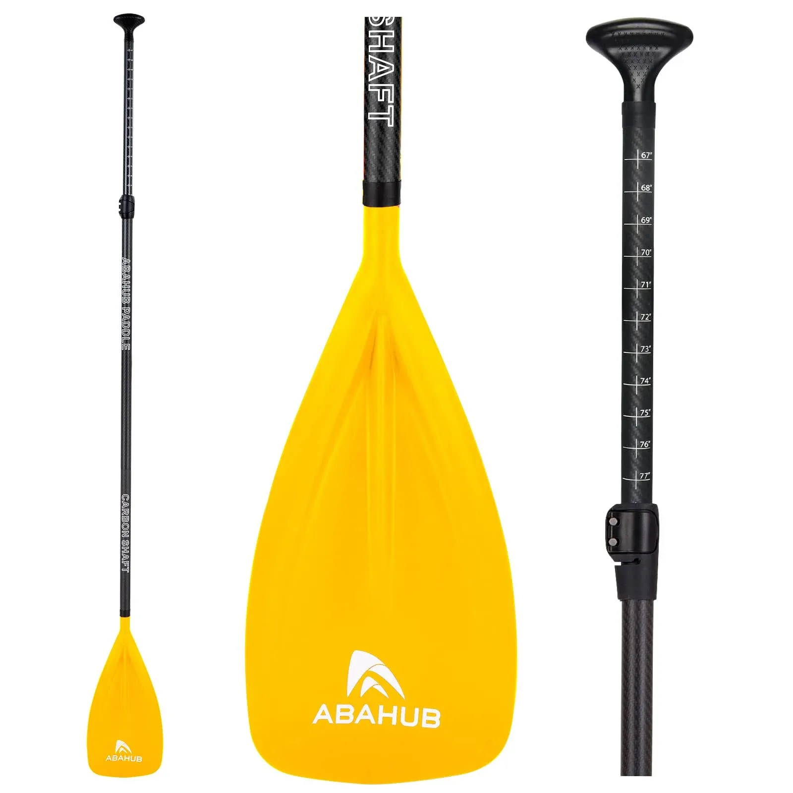 Abahub Carbon Fiber Sup Paddle 3-Piece Adjustable Stand Up Paddle Carbon Shaft ...