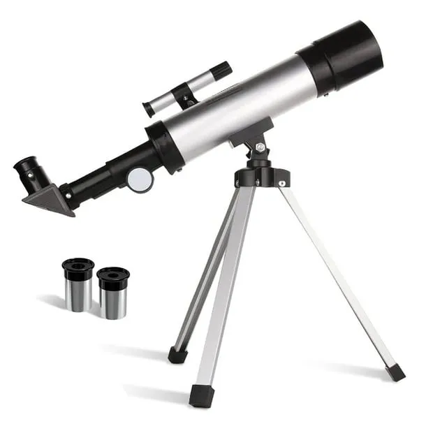 360x50mm Refractor Telescope with Tripod & Finder Scope, Portable Telescope for Kids & Astronomy Beginners, Travel Scope with Diagonal Mirror, Barlow Lens, 1.5 Magnification Mirror