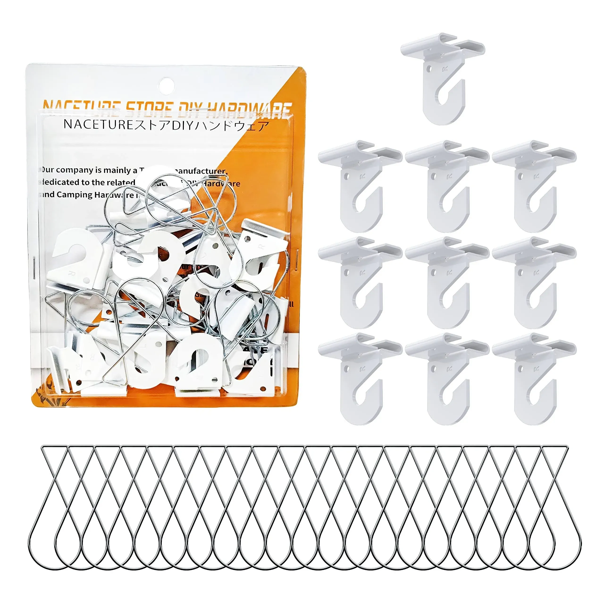 NACETURE 30 Pcs Drop Ceiling Hook 10 Pcs White Ceiling Hooks & 20 Pcs Drop ...