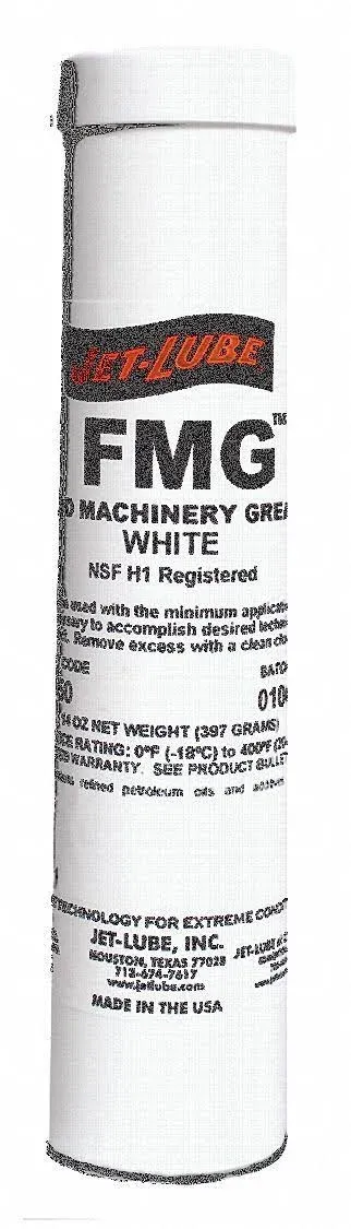 FMG Machinery Grease, H1 Food Grade, 14 oz cartridge, White