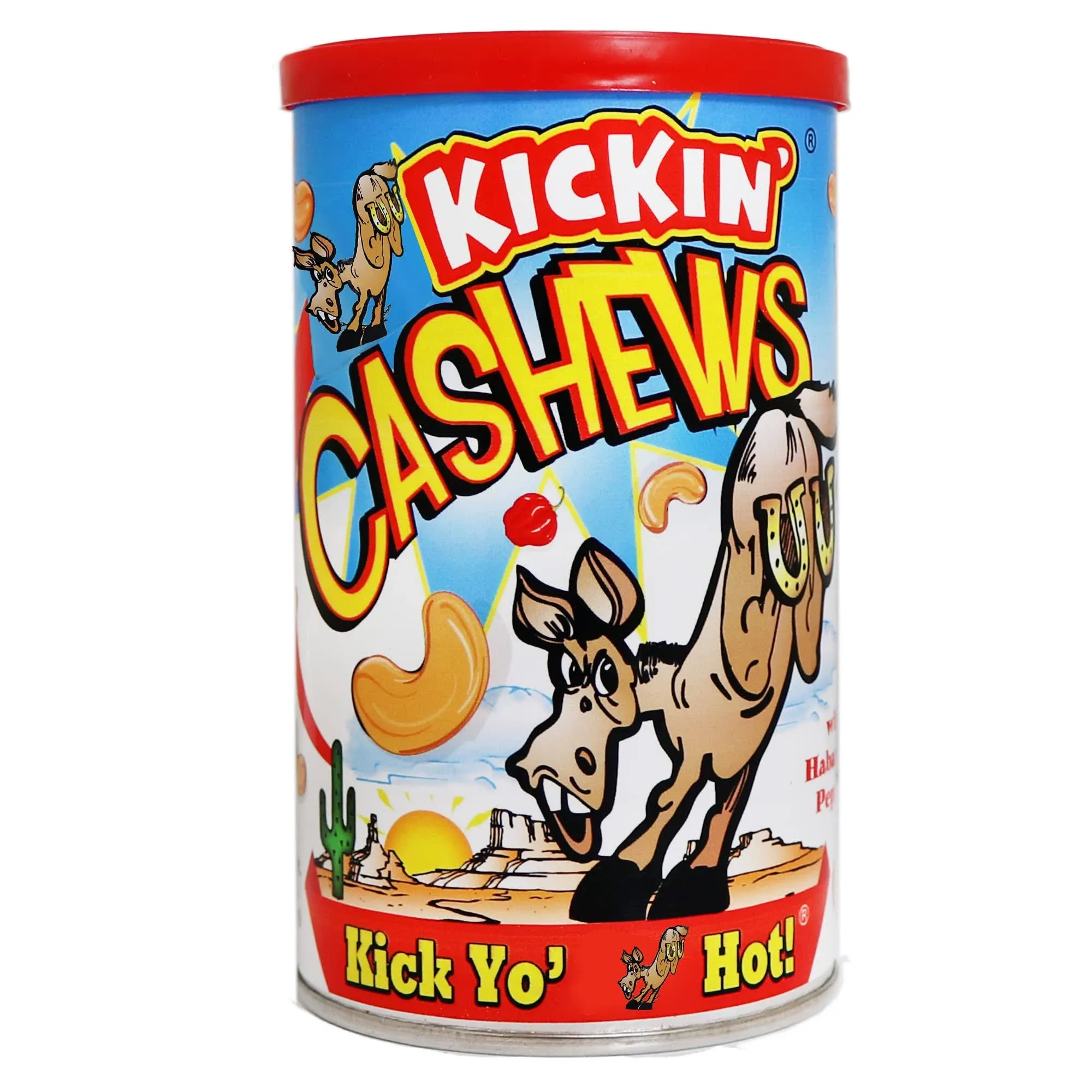 Ass Kickin’ Roasted Cashews Hot Peanuts with Mix Pepper - 6oz Can