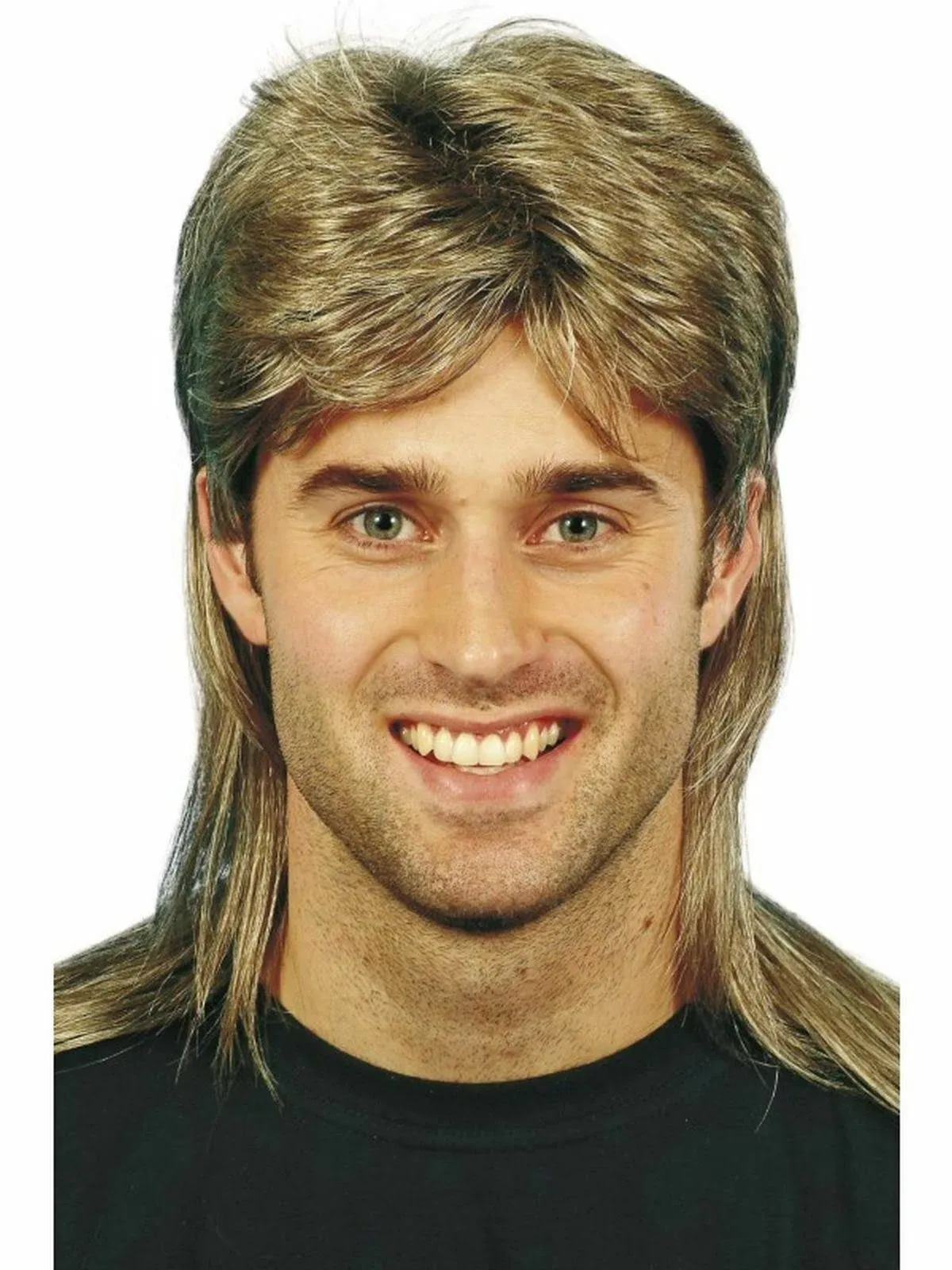 Mullet wig, blonde Highlights