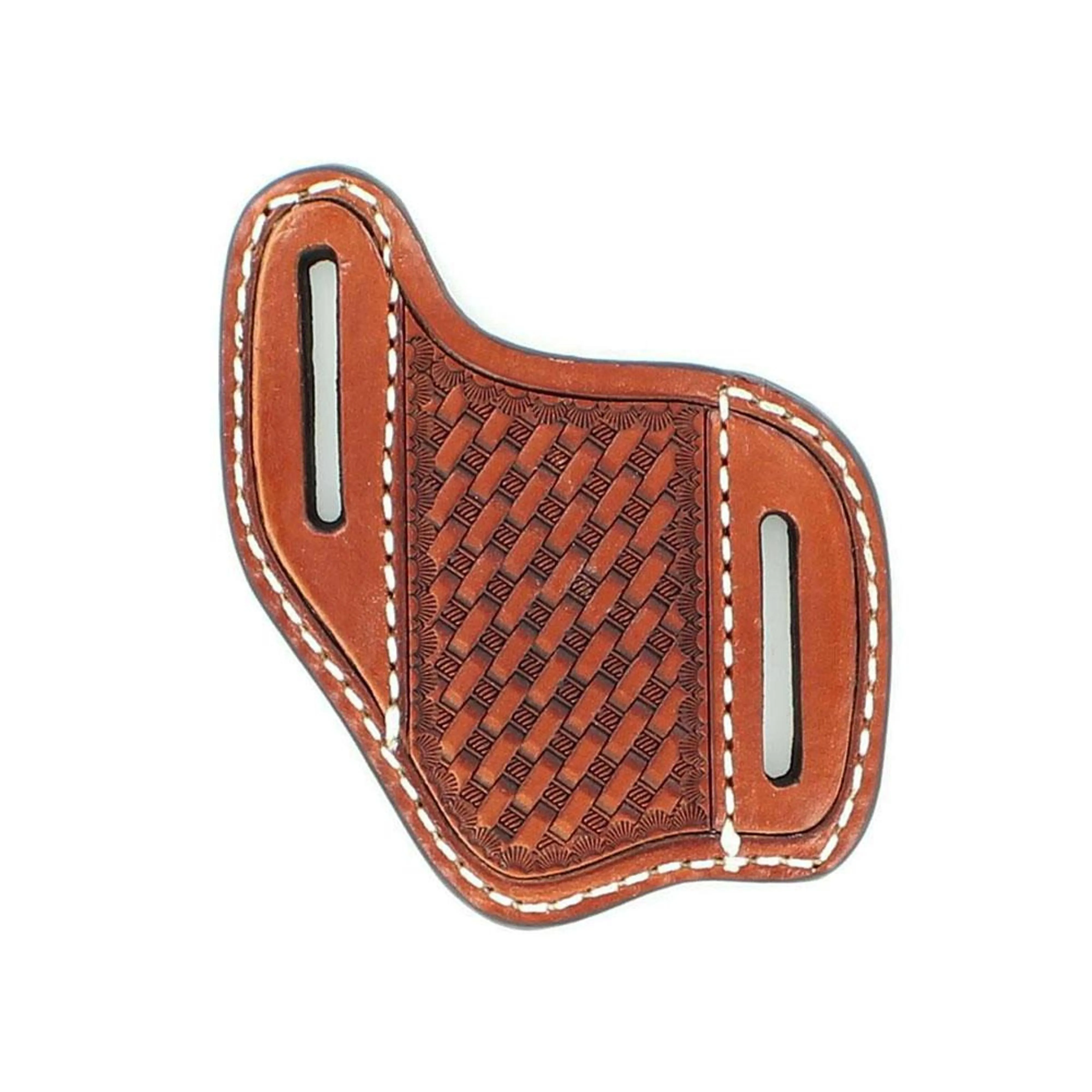 M&F Western Pocket Knife Sheath Basket Diagonal Belt Loop For Secure Fastening Sleeve Tan