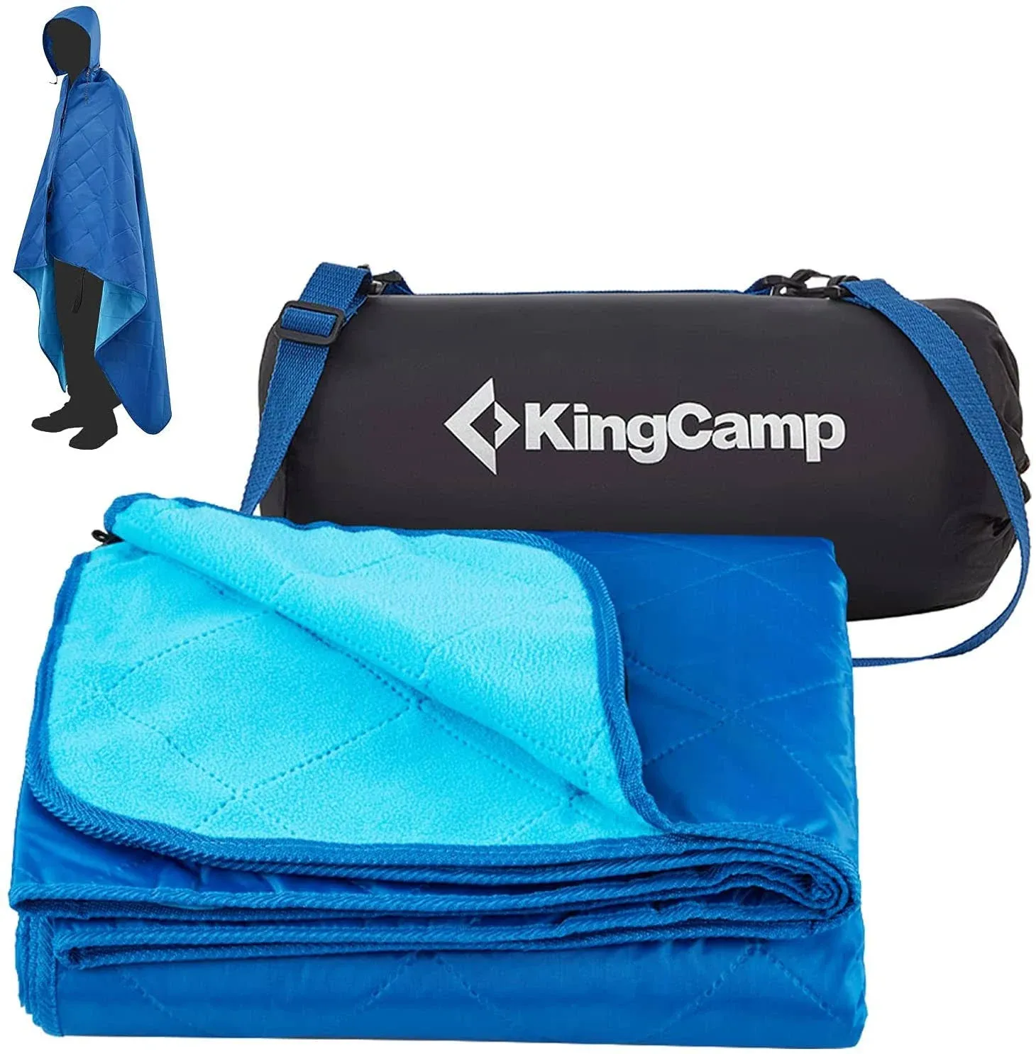 KingCamp Hooded Stadium Blanket Waterproof Camping Blanket Windproof Fleece ...