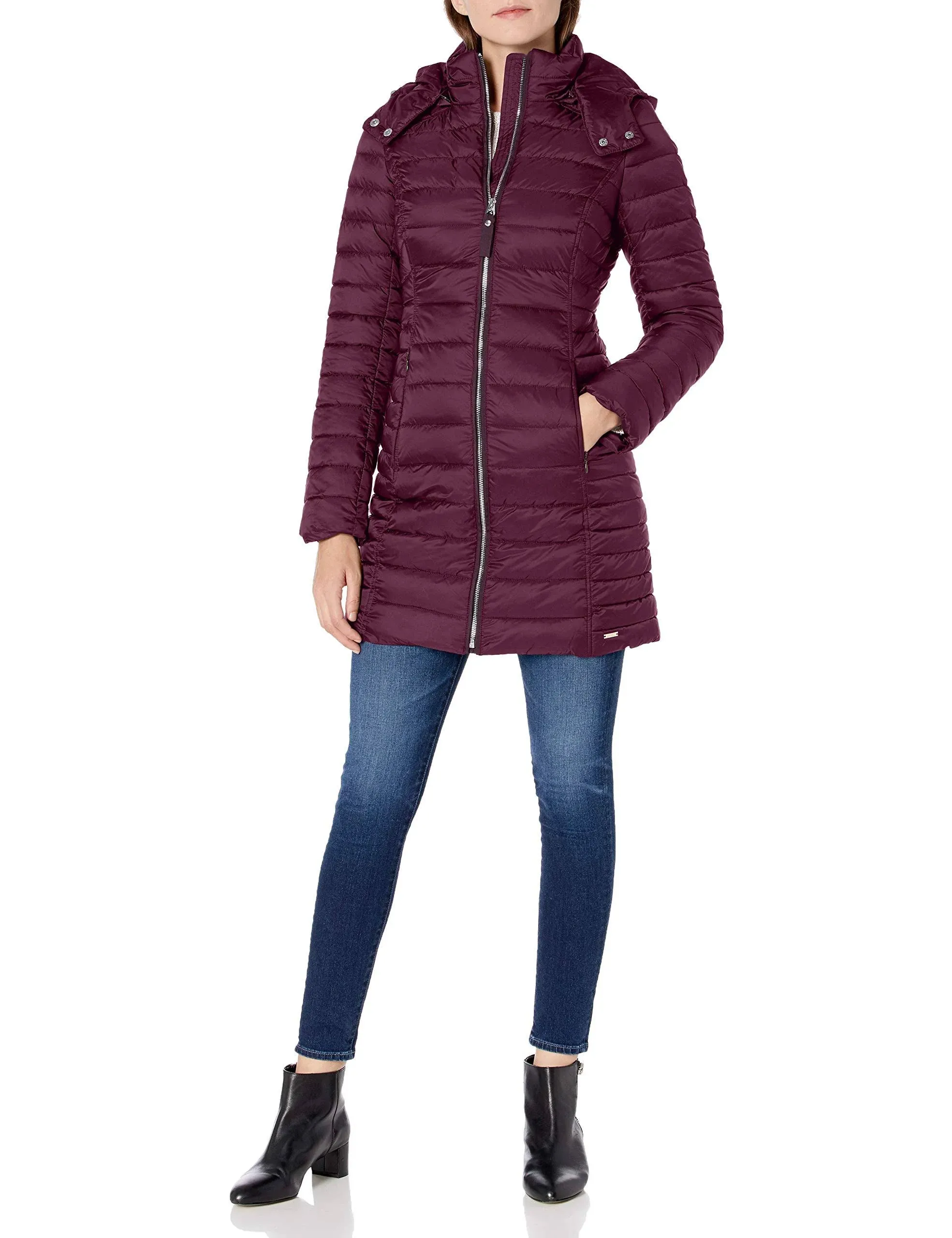 NWT Joules Canterbury Plum Long Puffer Coat