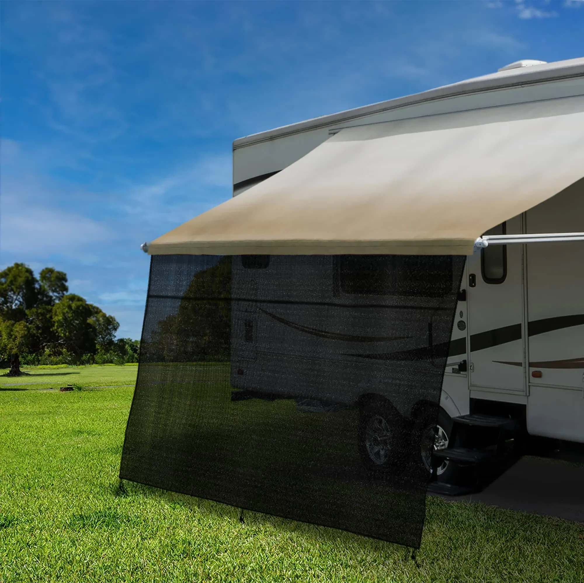 21&#039; RV Awning Screen Shades for 8&#039; 9&#039; Drop (Actual Width 19&#039; 11&#034;) Camper Awning