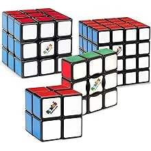 Rubik’s Solve The Cube, 4-Pack Bundle Edge 2x2 Mini 3x3 Original 4x4 Master Brain Tease Toy Gift Set, for Adults & Kids Ages 8 and up Amazon Exclusive