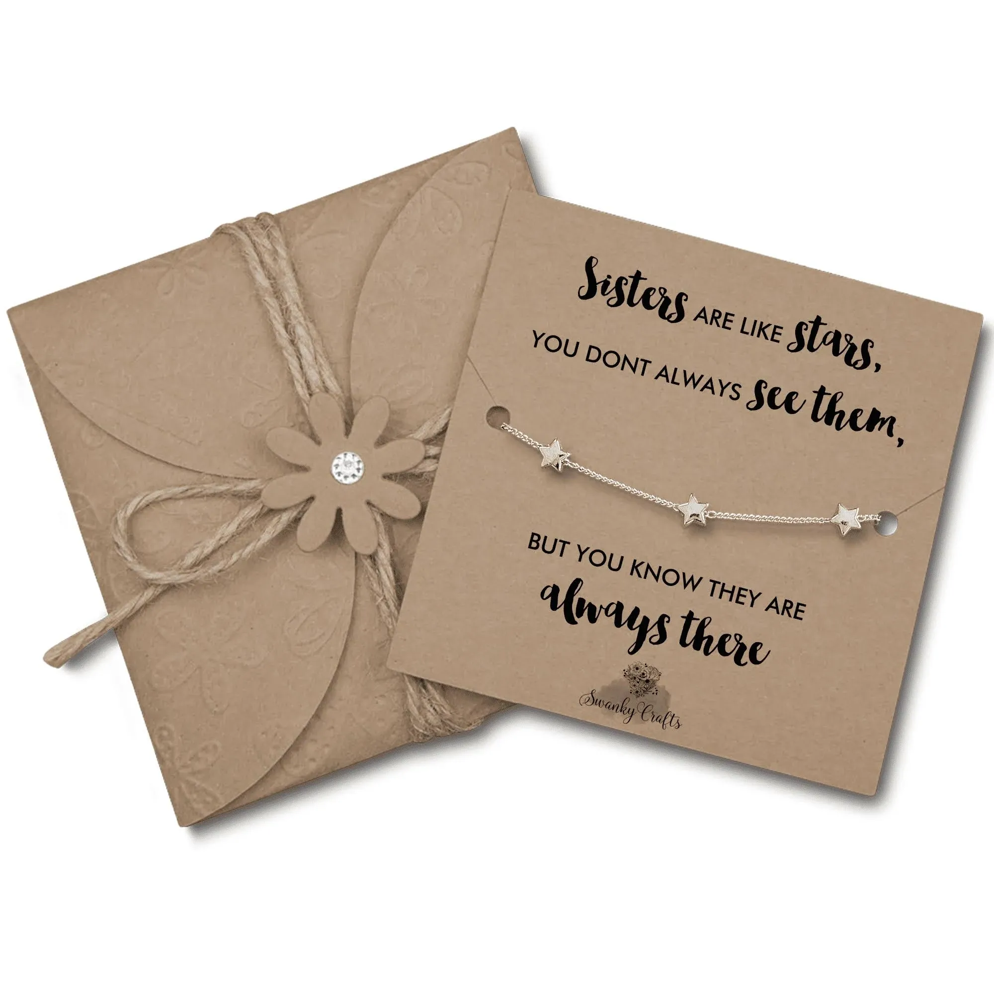 Sister Gifts from Sister Bracelets - Gold Plated Star Bracelet with Card and Gift ...