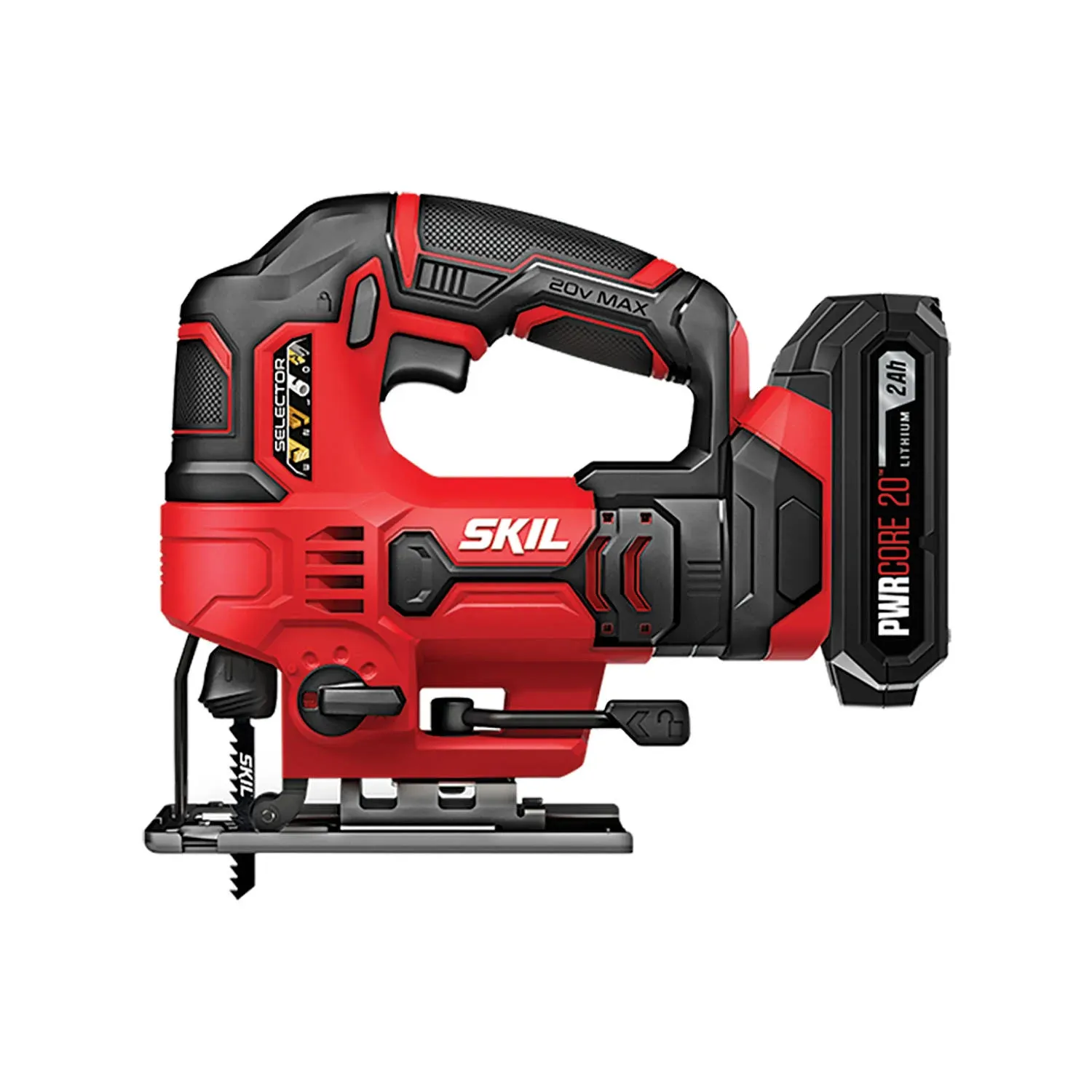 SKIL 20V 7/8-inch Cordless Jigsaw, 2.0Ah Lithium Battery & Charger, JS820302