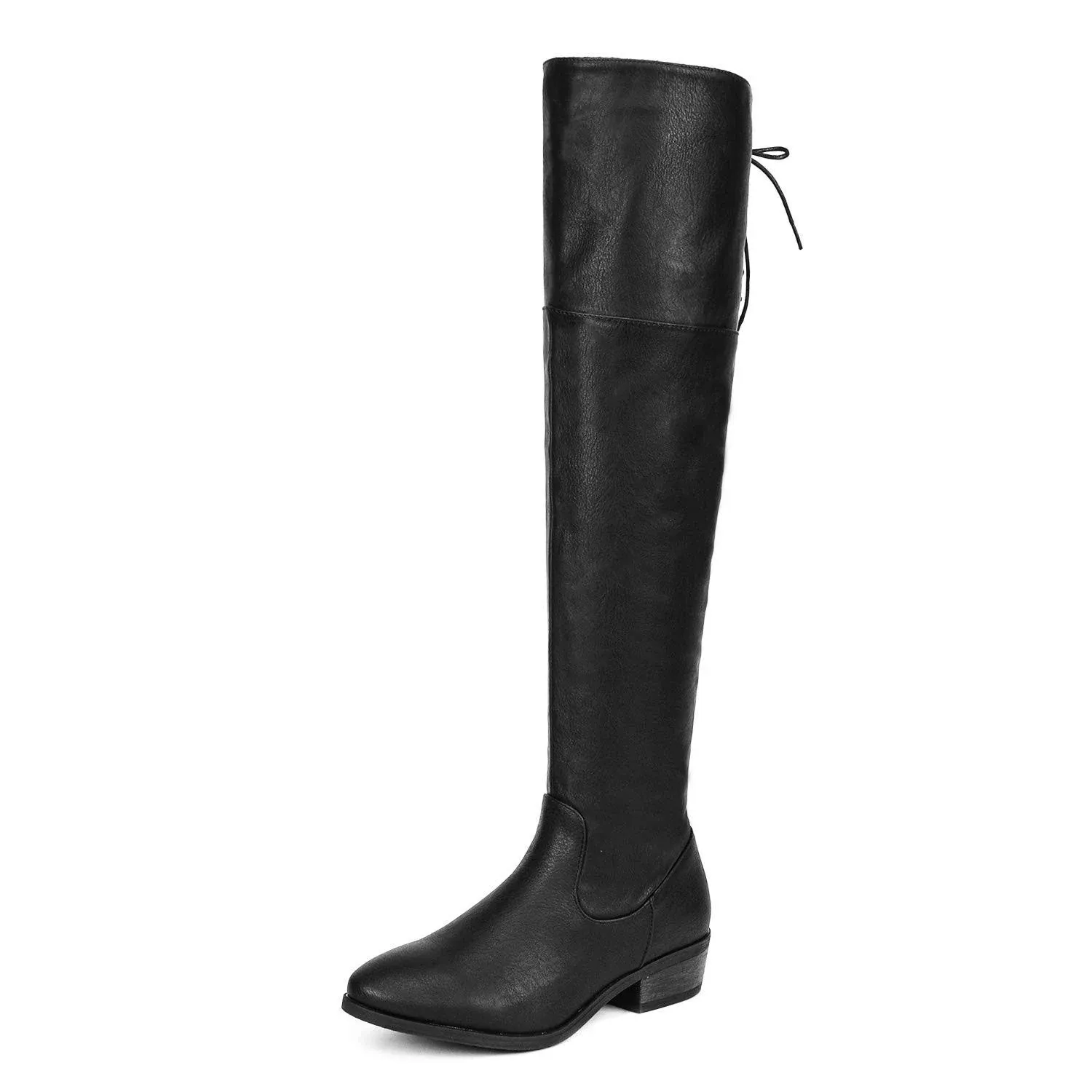 DREAM PAIRS Women&#039;s Over The Knee High Low Block Heel Riding Boots 