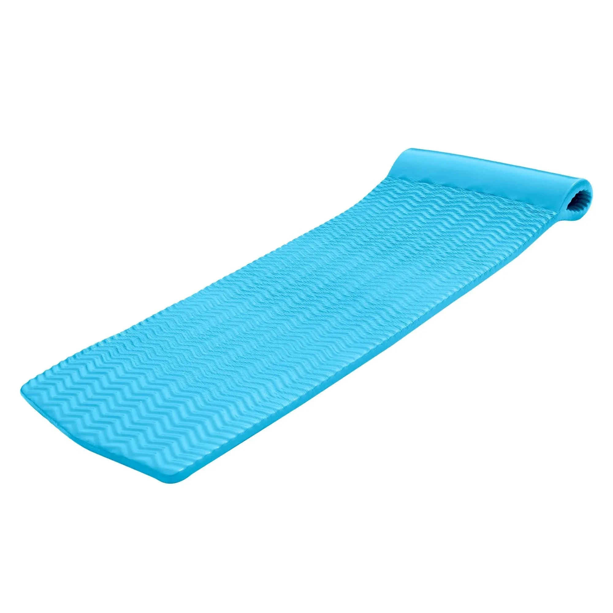 TRC Recreation Serenity 1.5” Thick Vinyl Coated Foam Swimming Pool Float Mat Adult Lounger with Built-in Roll Pillow