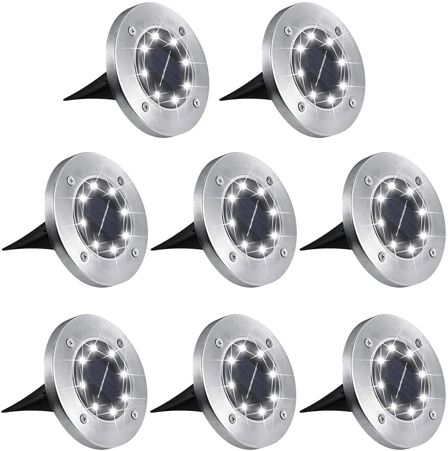 8 PCS Luces LED Solares De Patio Lamparas Solares Patios Luz Solar Para Jardin..