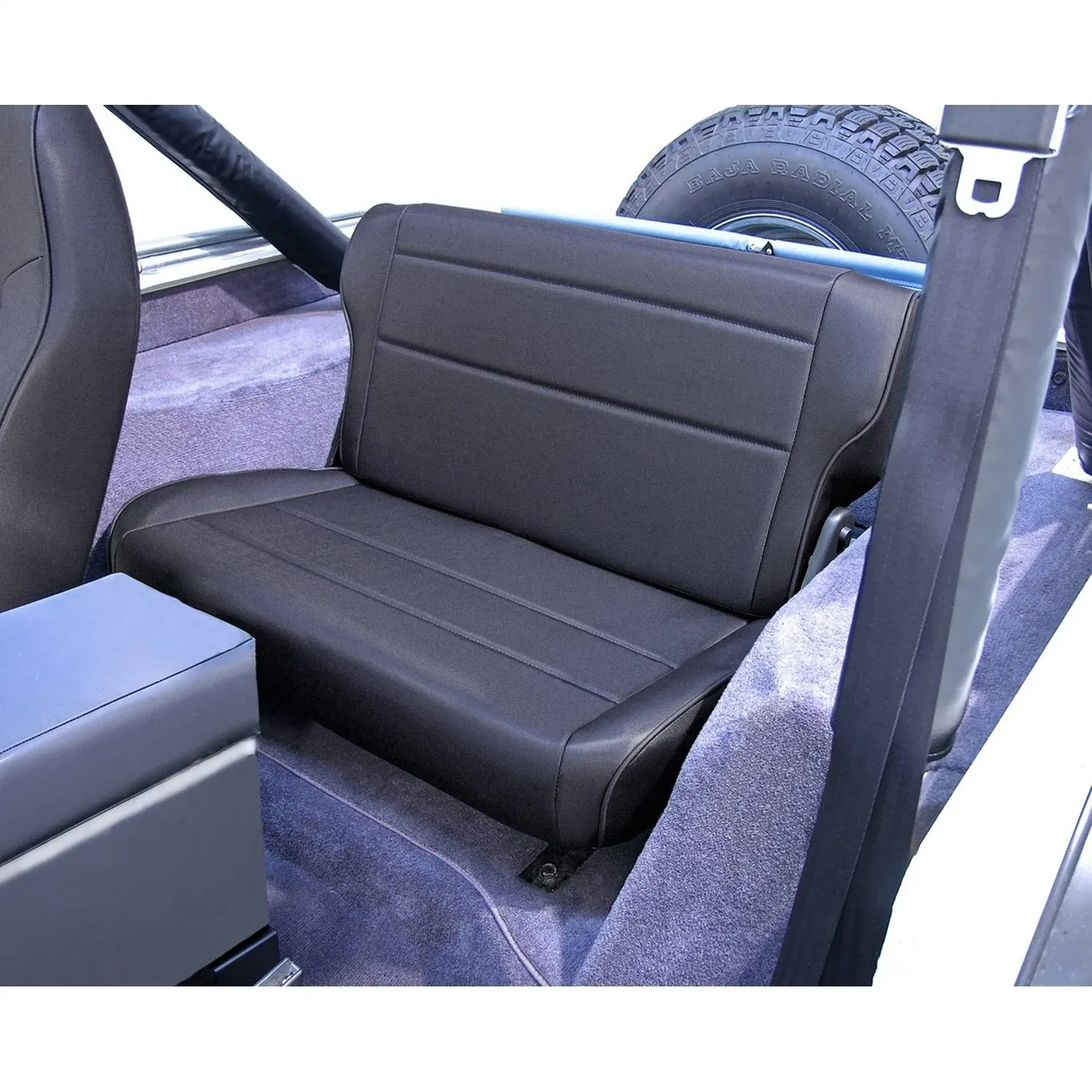 Rugged Ridge 13462.15 Fold and Tumble Rear Seat Black Denim Jeep Wrangler