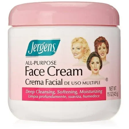 Jergens Face Cream All Purpose 15 Ounce Jar (443ml) (6 Pack)