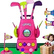 ToyVelt Toddler Golf Set - Kids Golf Clubs with 6 Balls, 4 Golf Sticks, 2 Practice Holes and a Putting Mat - Promotes Physical & Mental Development, Ideal Toddler and Kids Golf Set Gift for Boys 2-10ToyVelt Toddler Golf Set - Kids Golf Clubs with 6 Balls