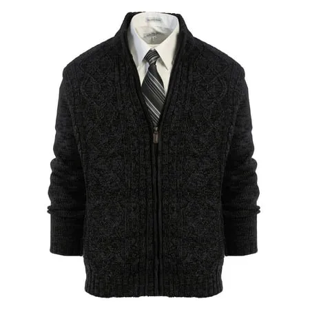 Gioberti Mens Cardigan Twisted Knit Full-Zipper Sweater