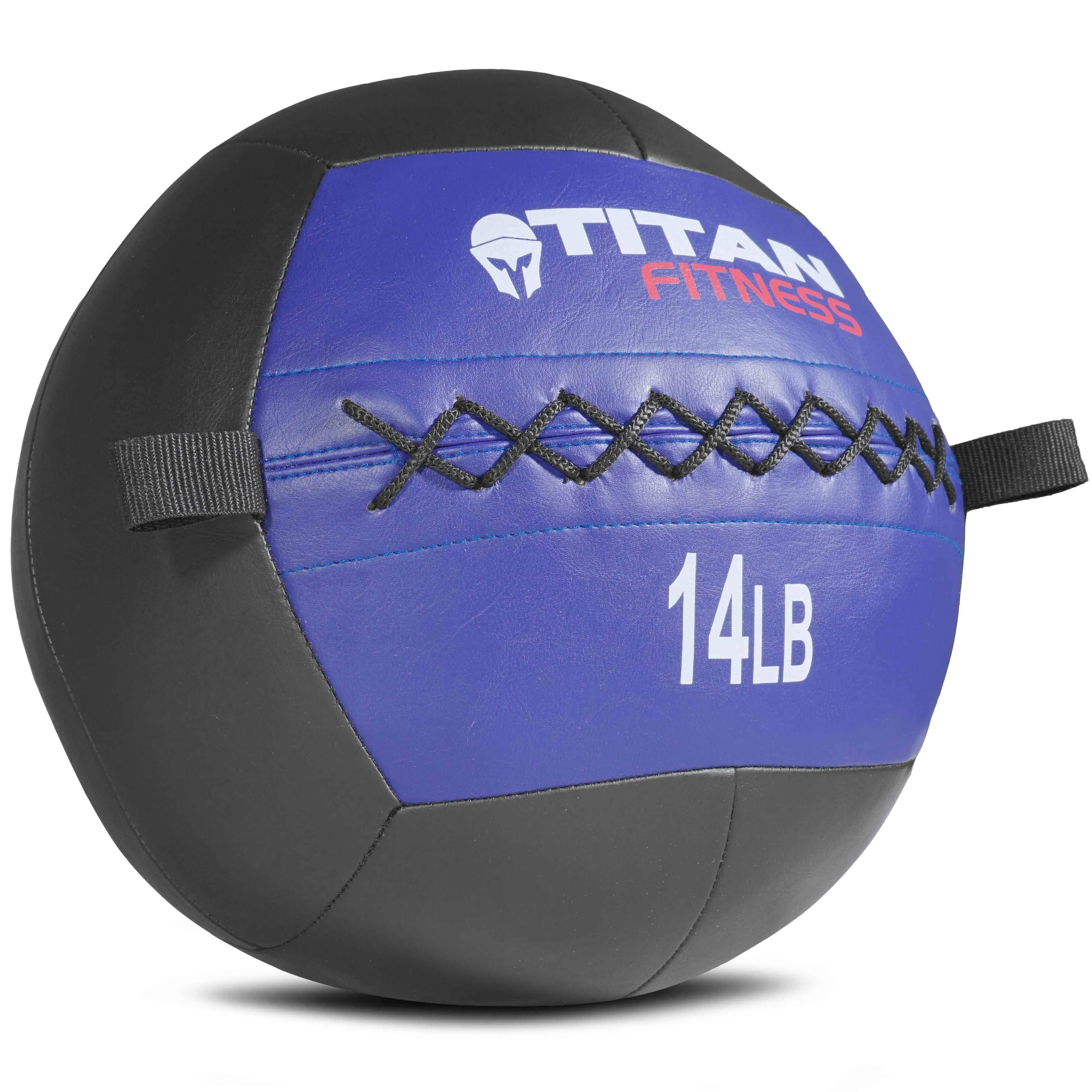 Titan Fitness Soft Leather Medicine Wall Ball 20 lb. Durable, Endurance, Cardio, Core Strength