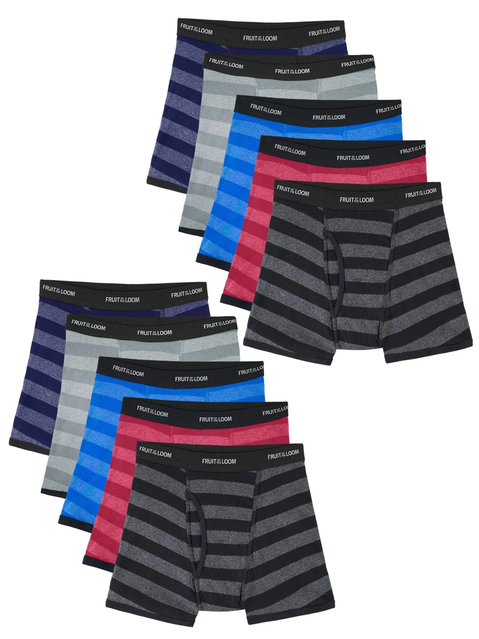 Fruit of the Loom Boys' Striped Boxer Briefs