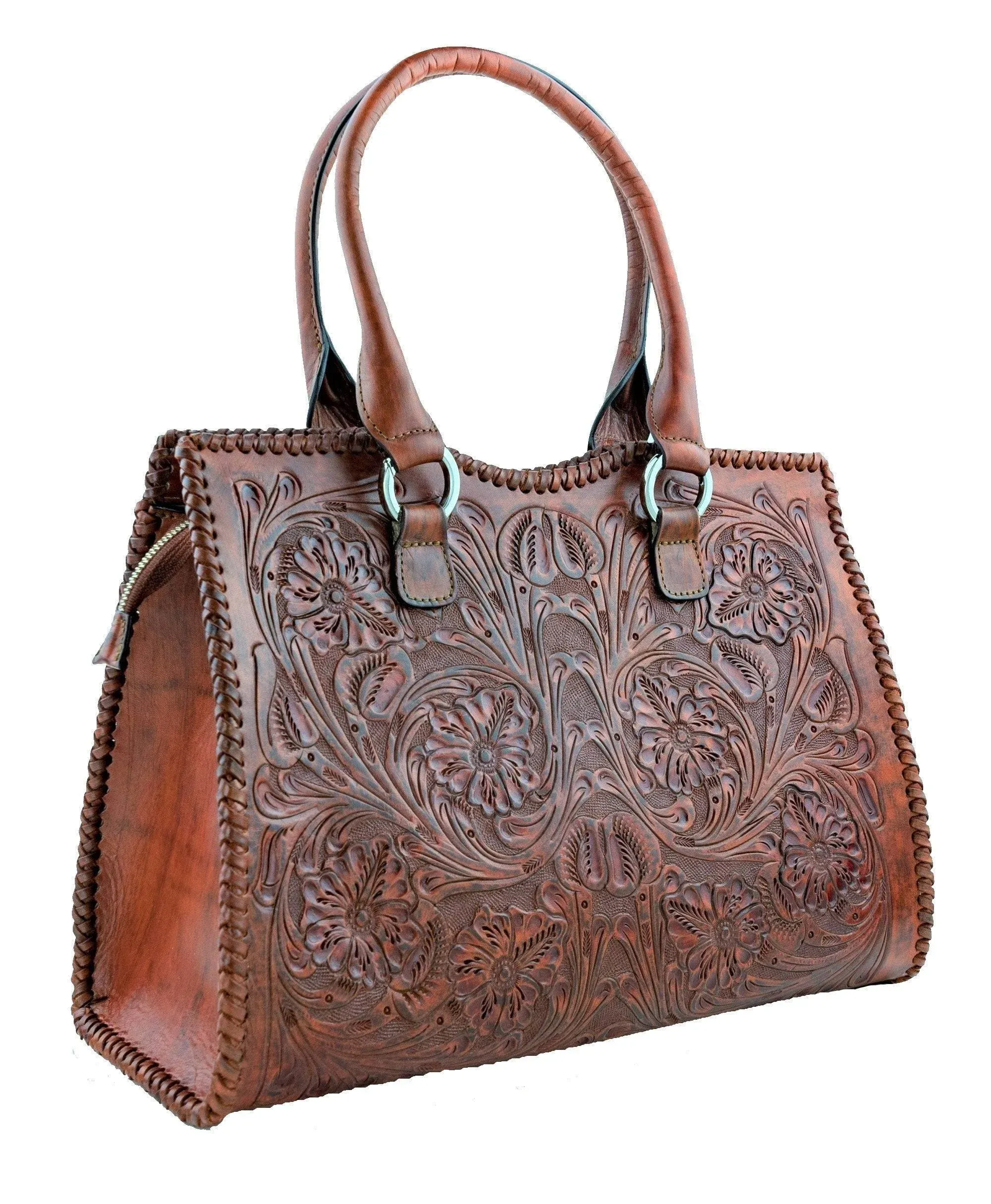 Mauzari Carlotta Women's Extra Large Tooled Leather Tote