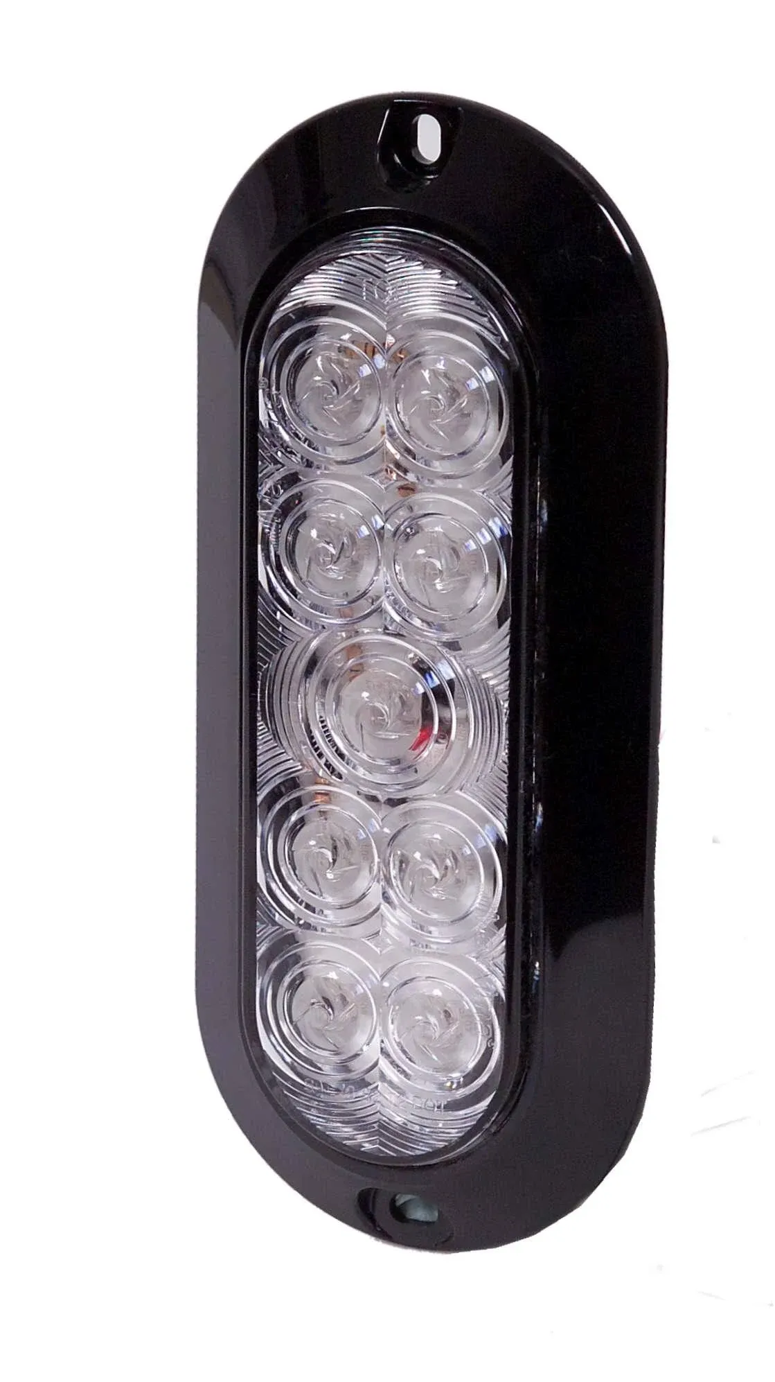 Maxxima M63320RCL Red 6" Oval Stop/Tail/Turn Light with Clear Lens