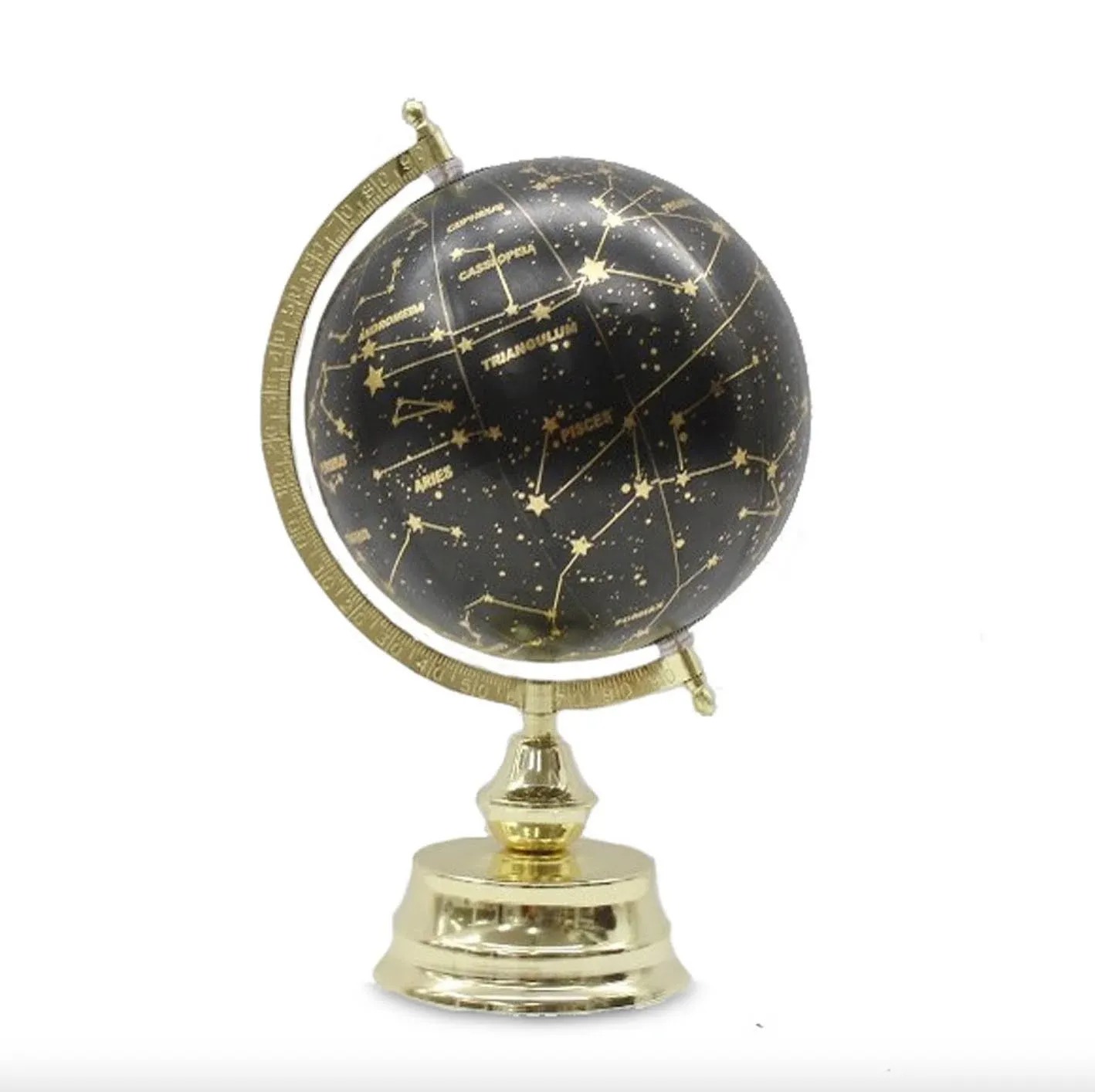 Abbott Collections AB-57-LATITUDE-26 8 in. Constellation Globe on Stand Black & Gold