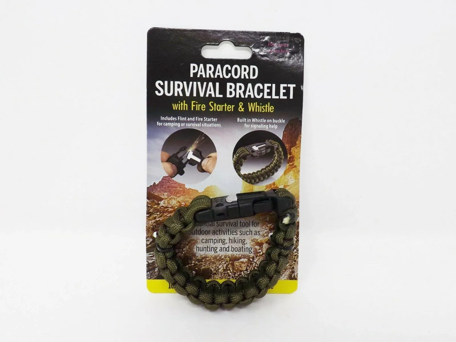 Paracord Survival Bracelet Adjustable Fire Starter Compass Whistle