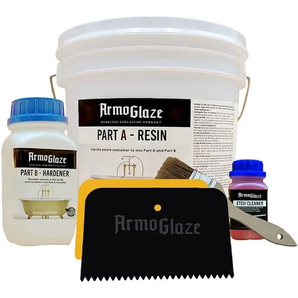 Clawfoot Refinishing Kit, Easy Pour-on Application, Odorless, White Coating - Made In USA. (For One Side).