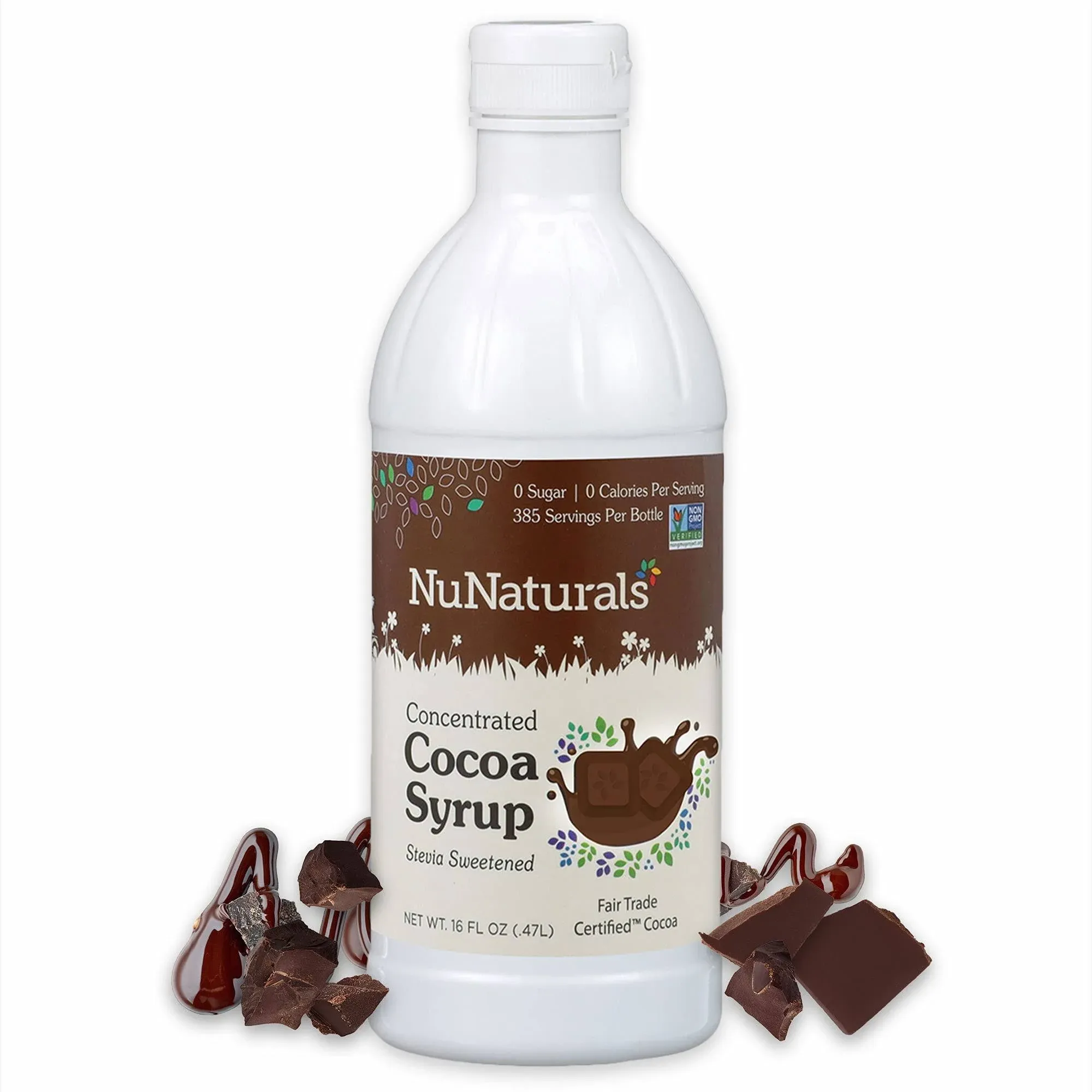 Nunaturals Nustevia Sugar-Free Cocoa Syrup Natural Stevia Sweete