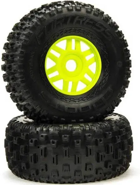 ARRMA 1/8 dBoots Fortress Front/Rear 2.4/3.3 Pre-Mounted Tires, 17mm Hex, Green (2) ARA550068