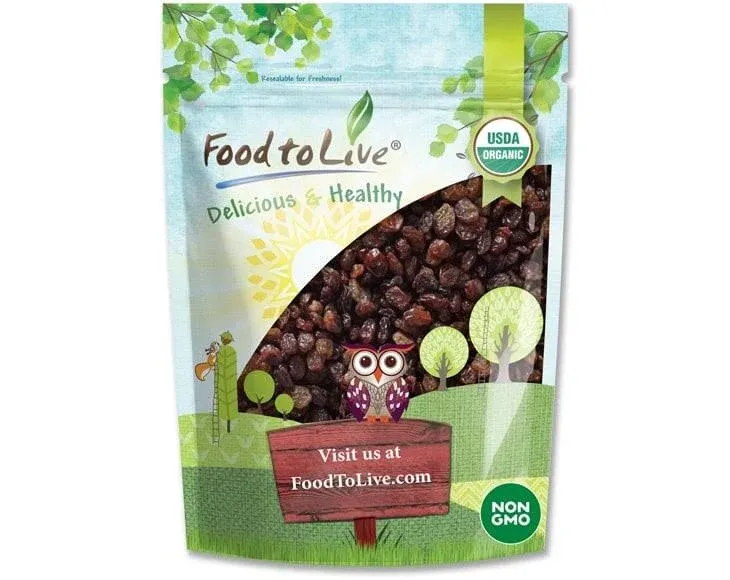 Food to Live Turkish Organic Raisins, 8 Ounces Sun Dried Thompson Seedless Select ...