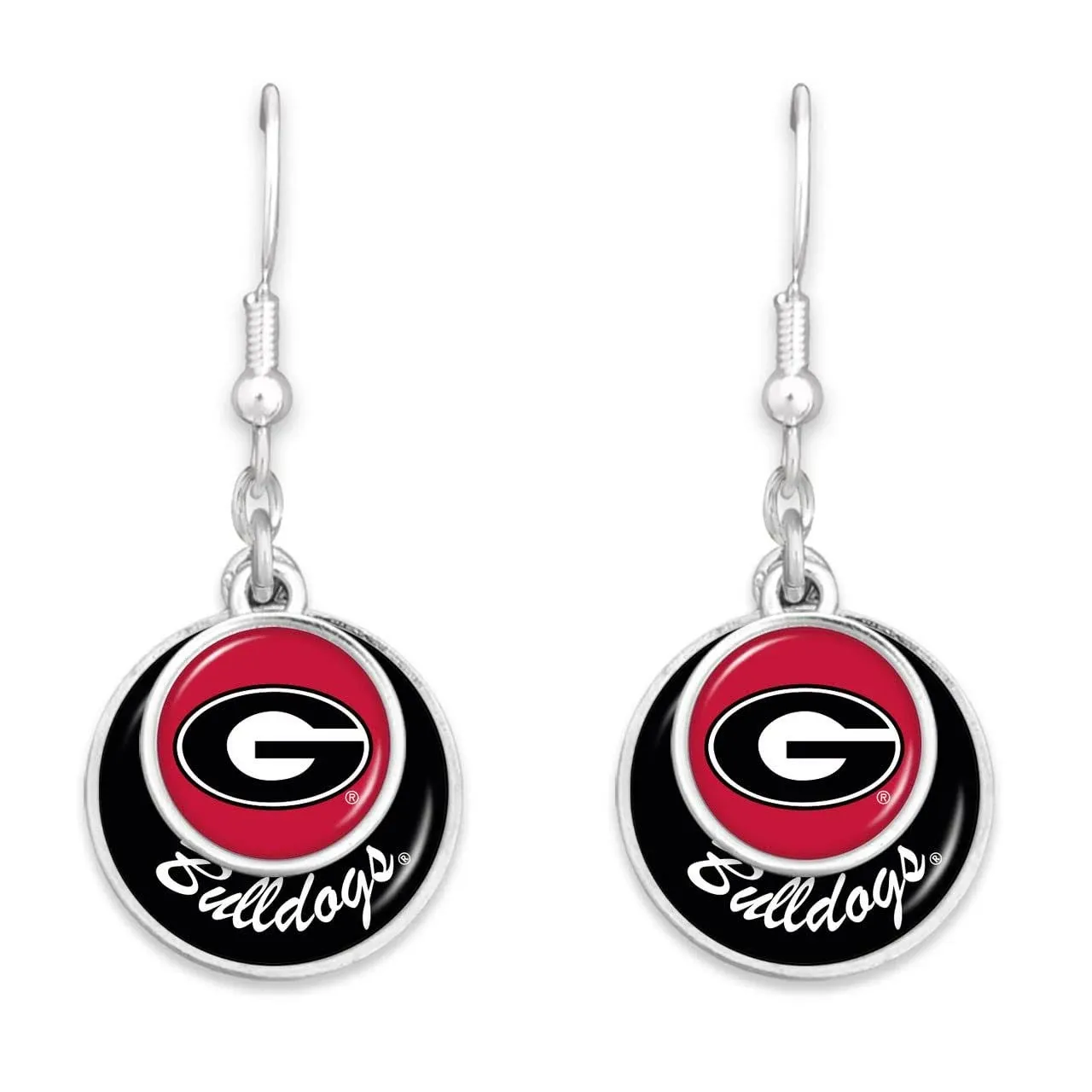 Georgia Bulldogs Stacked Disk Earrings Jewelry Gift Licensed UGA