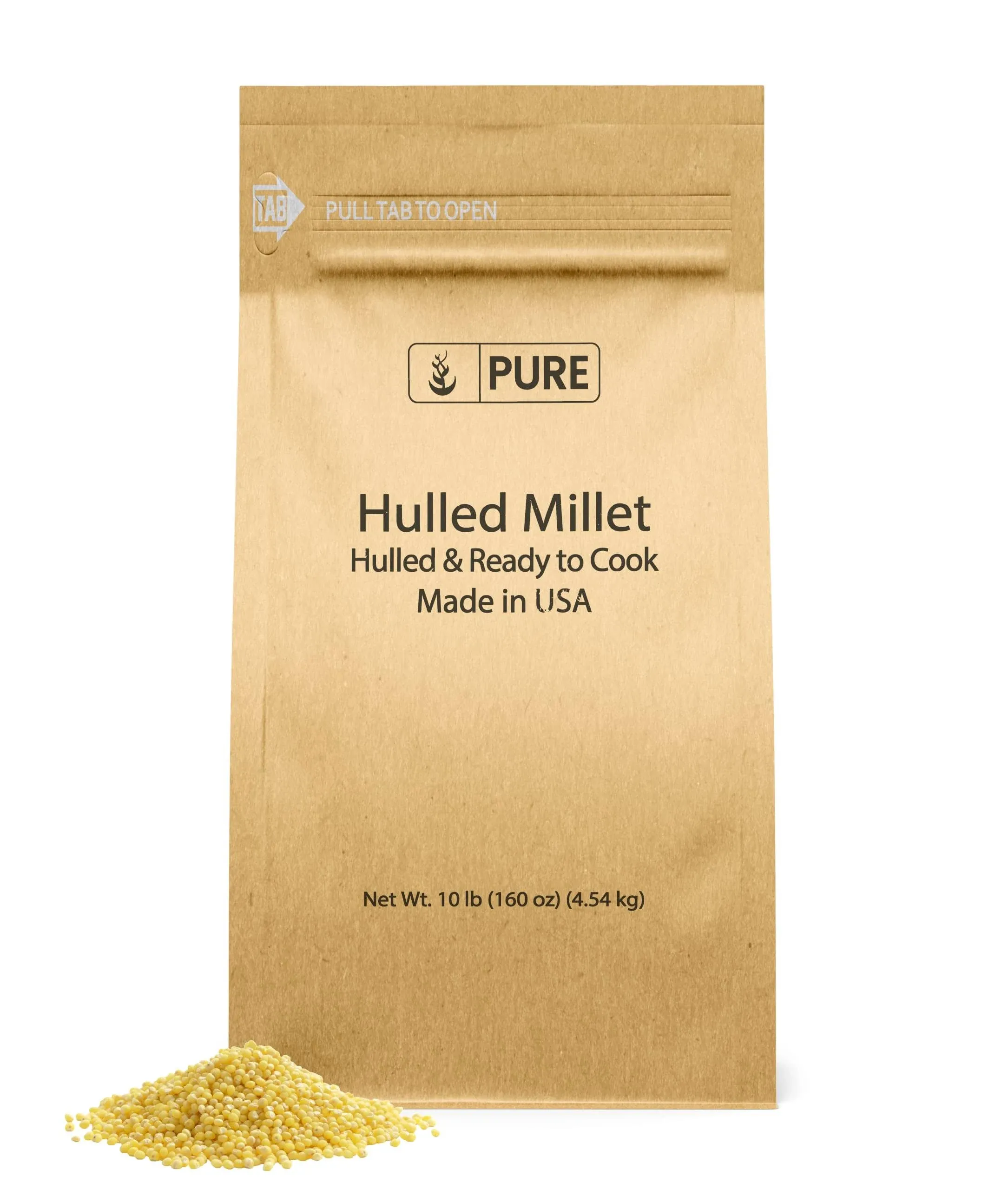 Pure Original Ingredients Hulled Millet (10 lb) Whole Grain, Hulled & Ready to ...