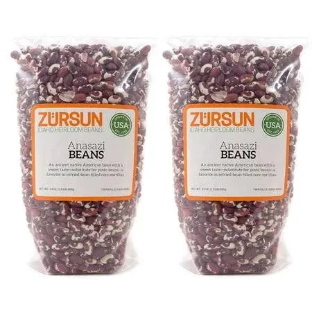 Zursun Heirloom Dry Anasazi Beans 24 oz Each (2-Pack)