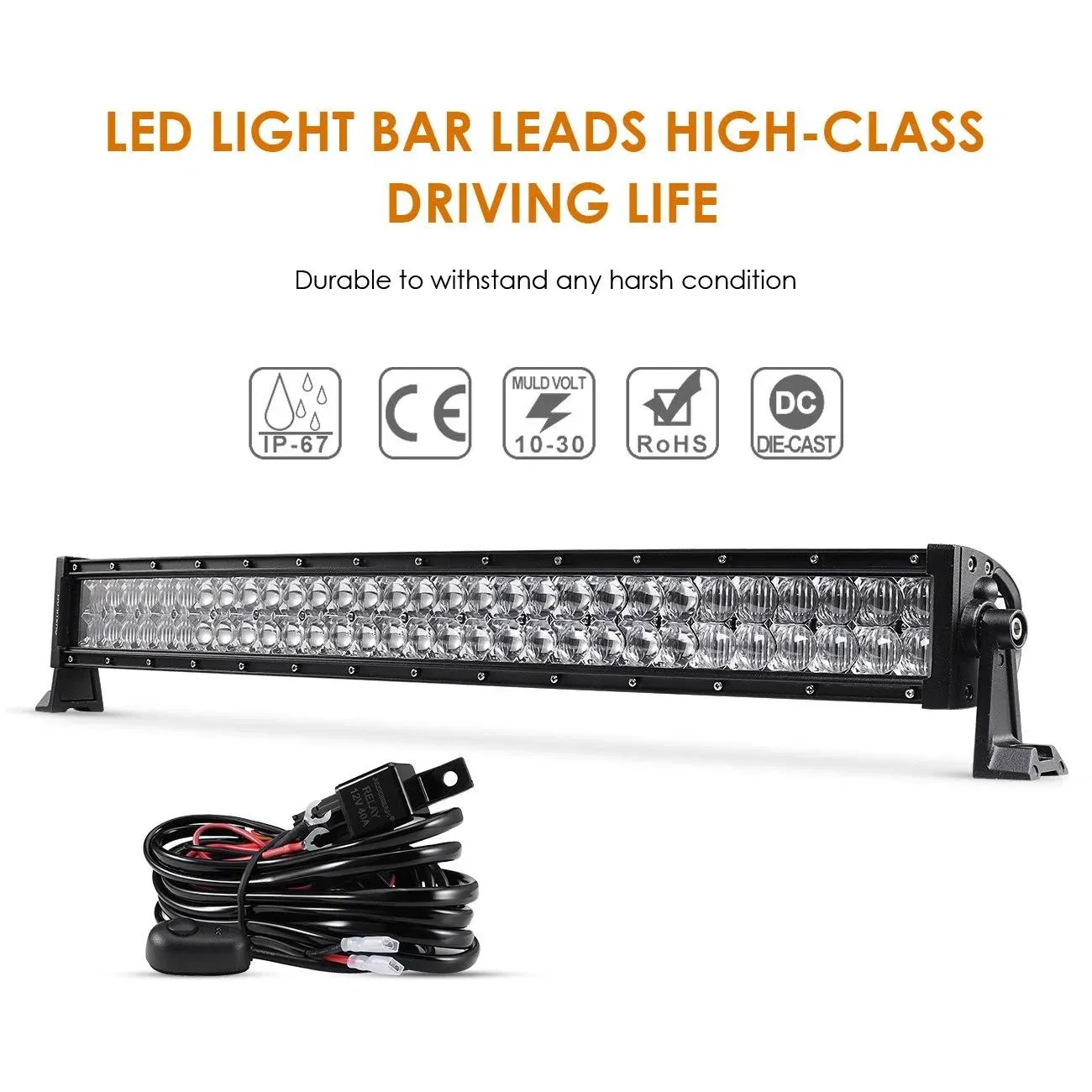 Auxbeam 32 Inch LED Light Bar 180W Cree Spot Flood Curved Off Road Driving 5D