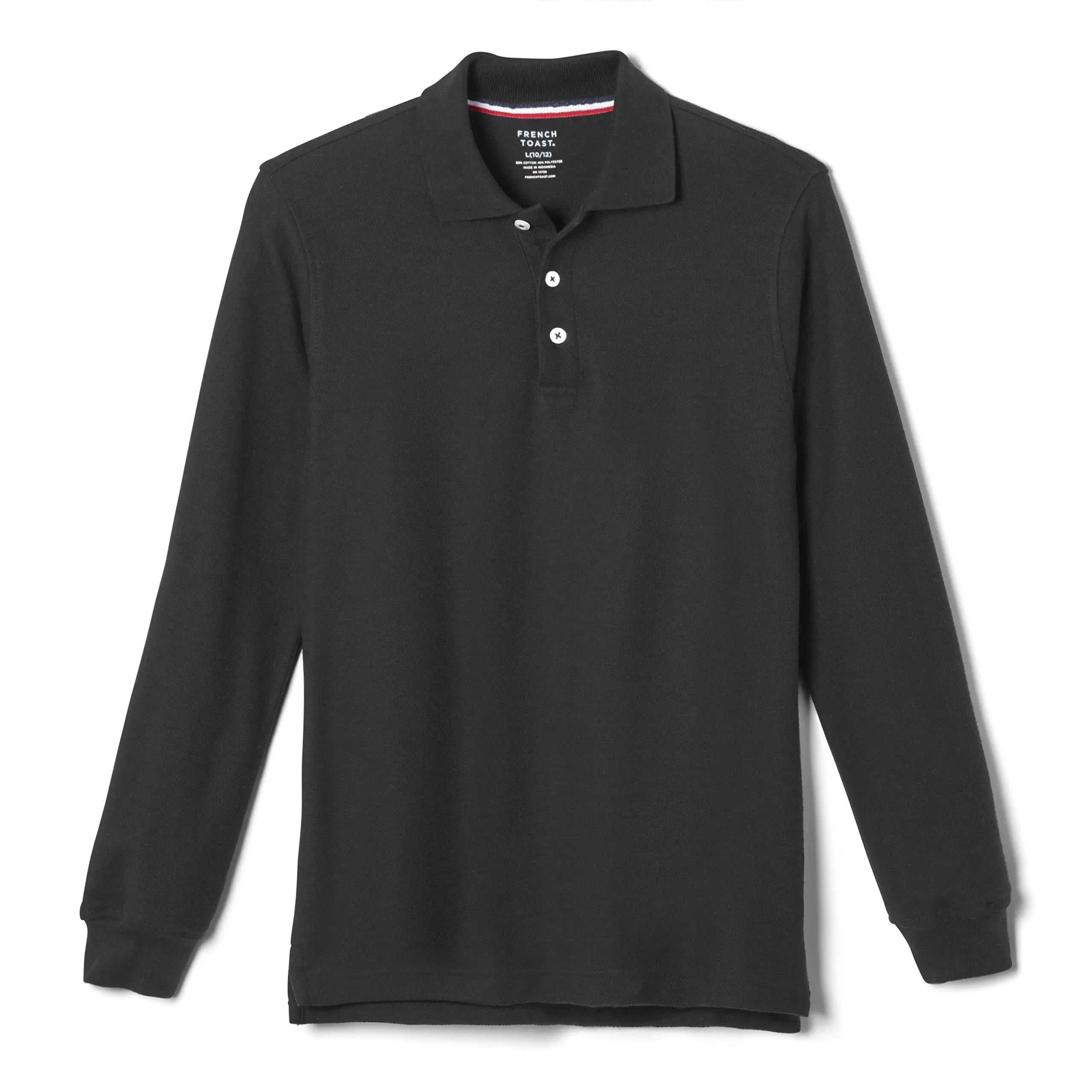 French Toast Boys School Uniform Long Sleeve Pique Polo Shirt