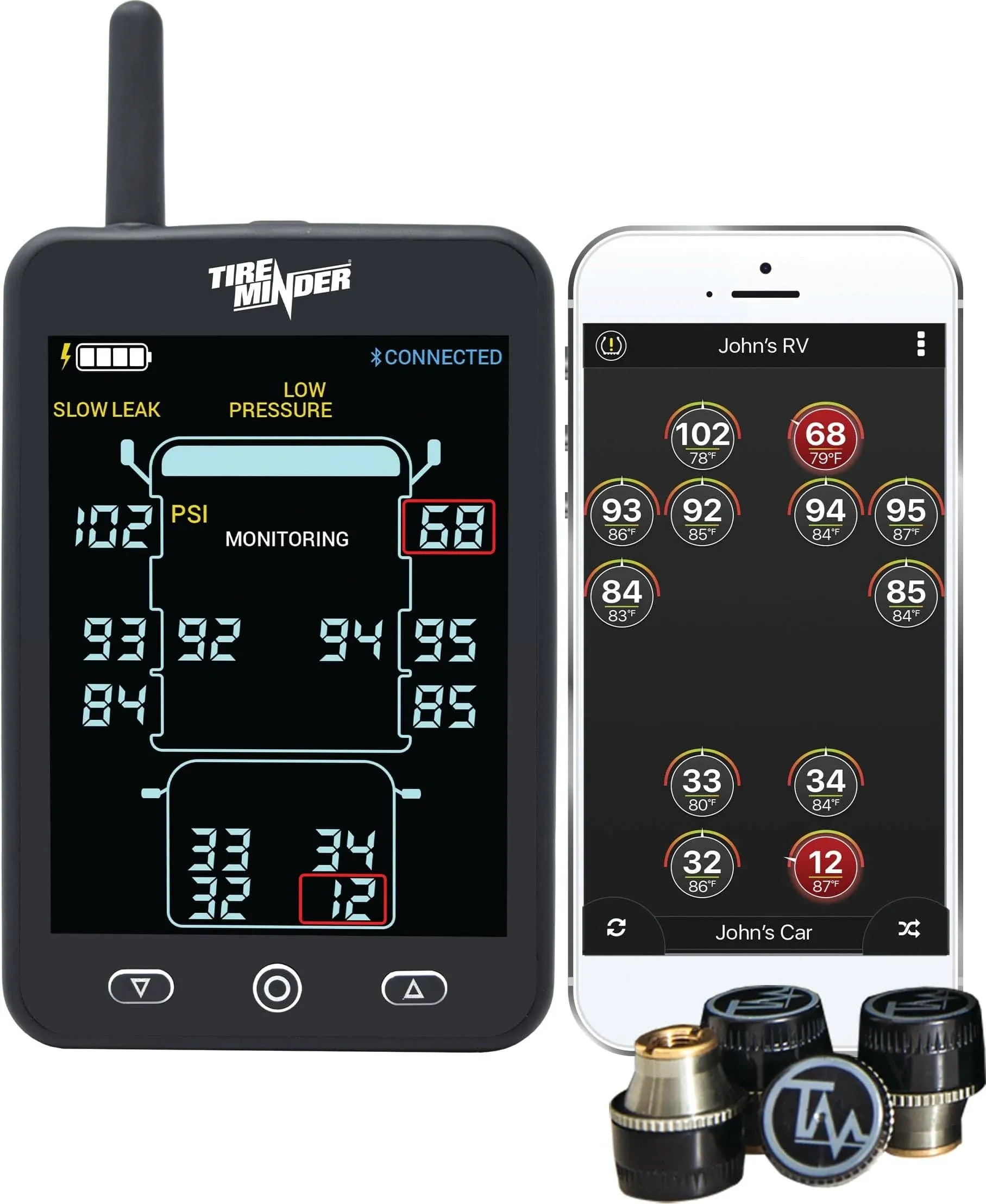 TireMinder A1AS RV TPMS with 4 Transmitters