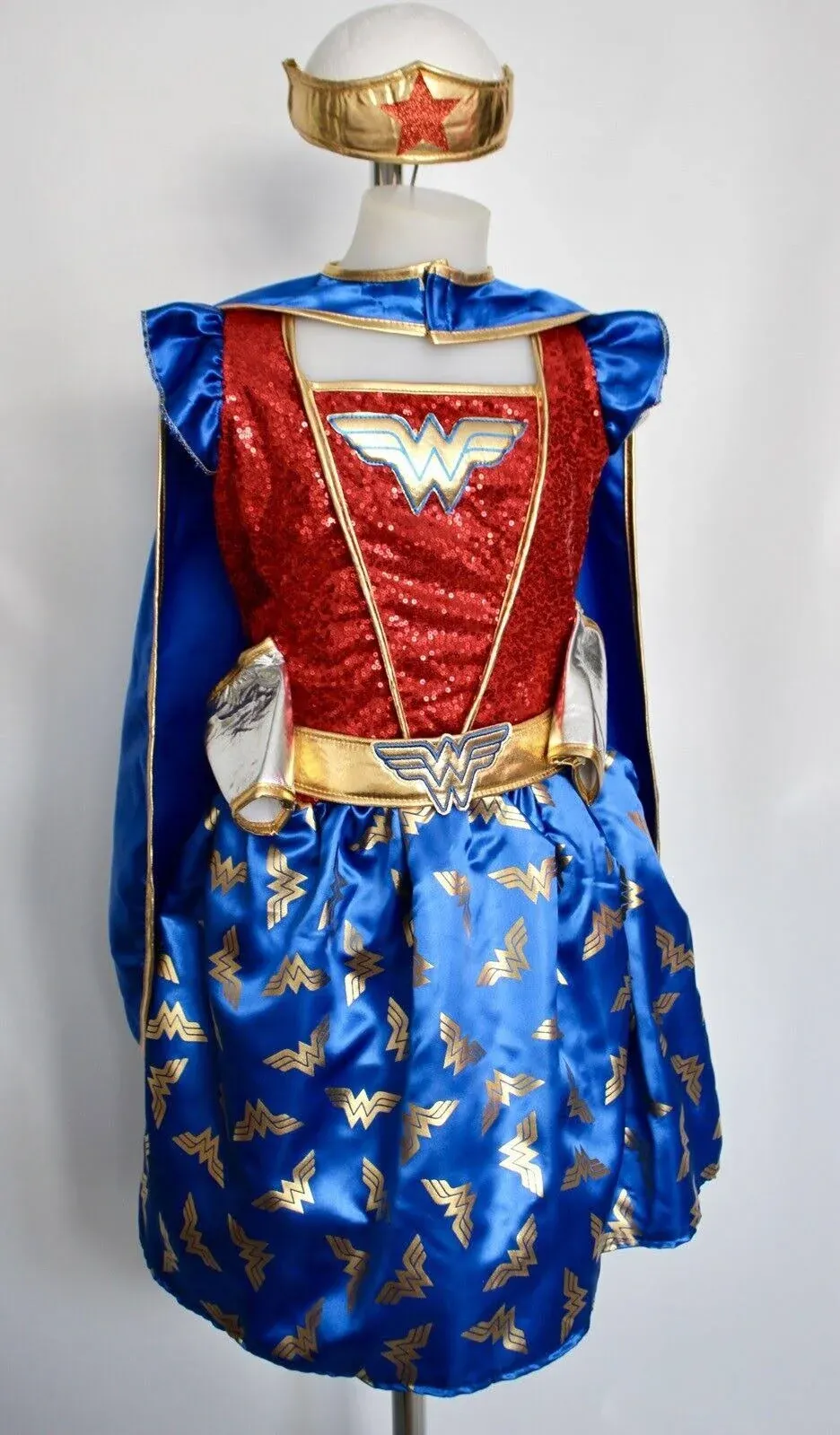 Rubies Wonder Woman Child Costume w/ Cape, Belt, Tiara Size L 10-12