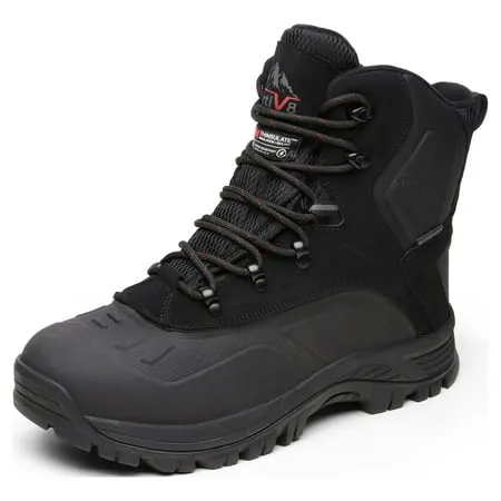 NORTIV 8 Men's Insulated Waterproof Construction Hiking Winter Snow Boots