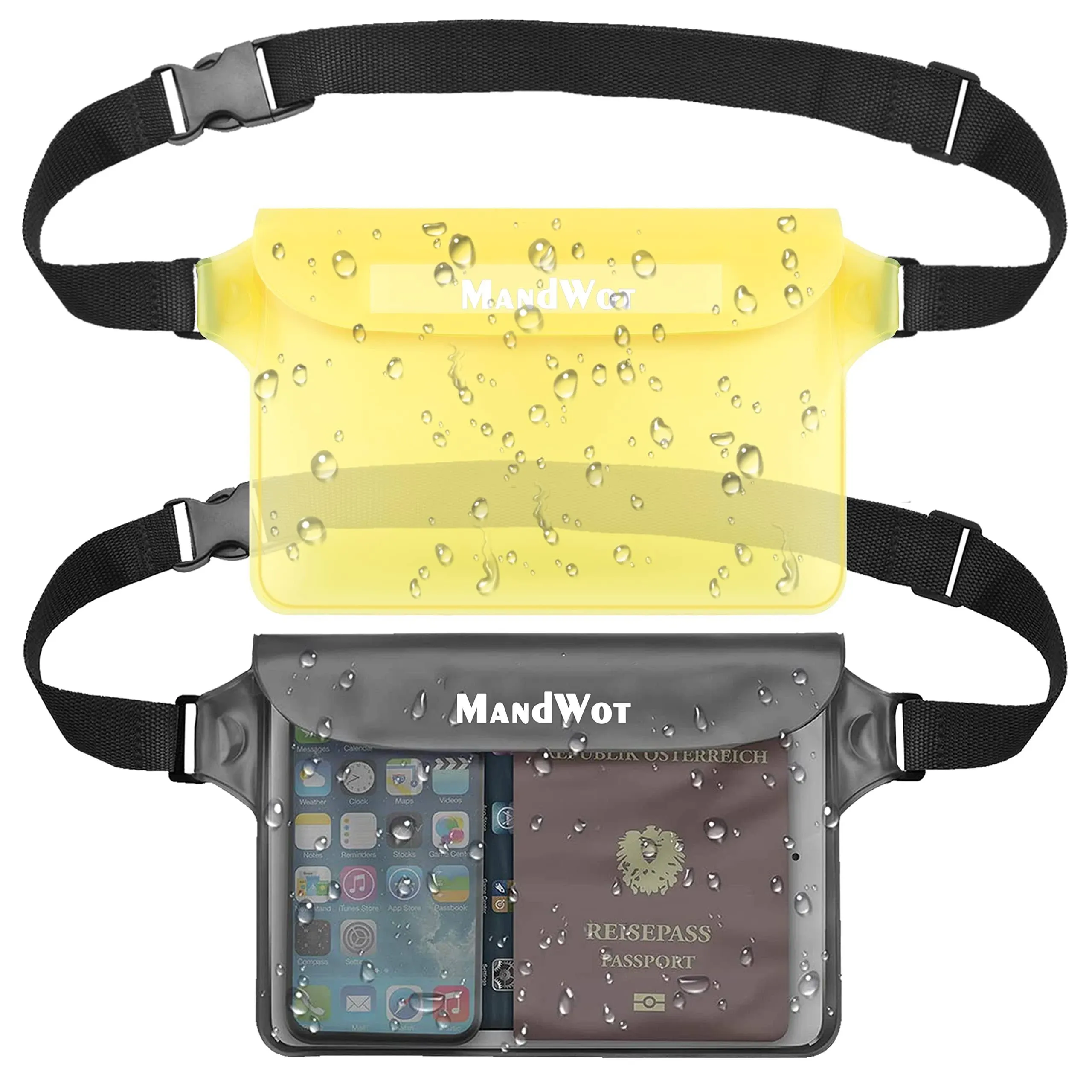 Mandwot 2-Pack Waterproof Pouch Fanny Pack,Waterproo<wbr/>f Phone Case Screen Touch