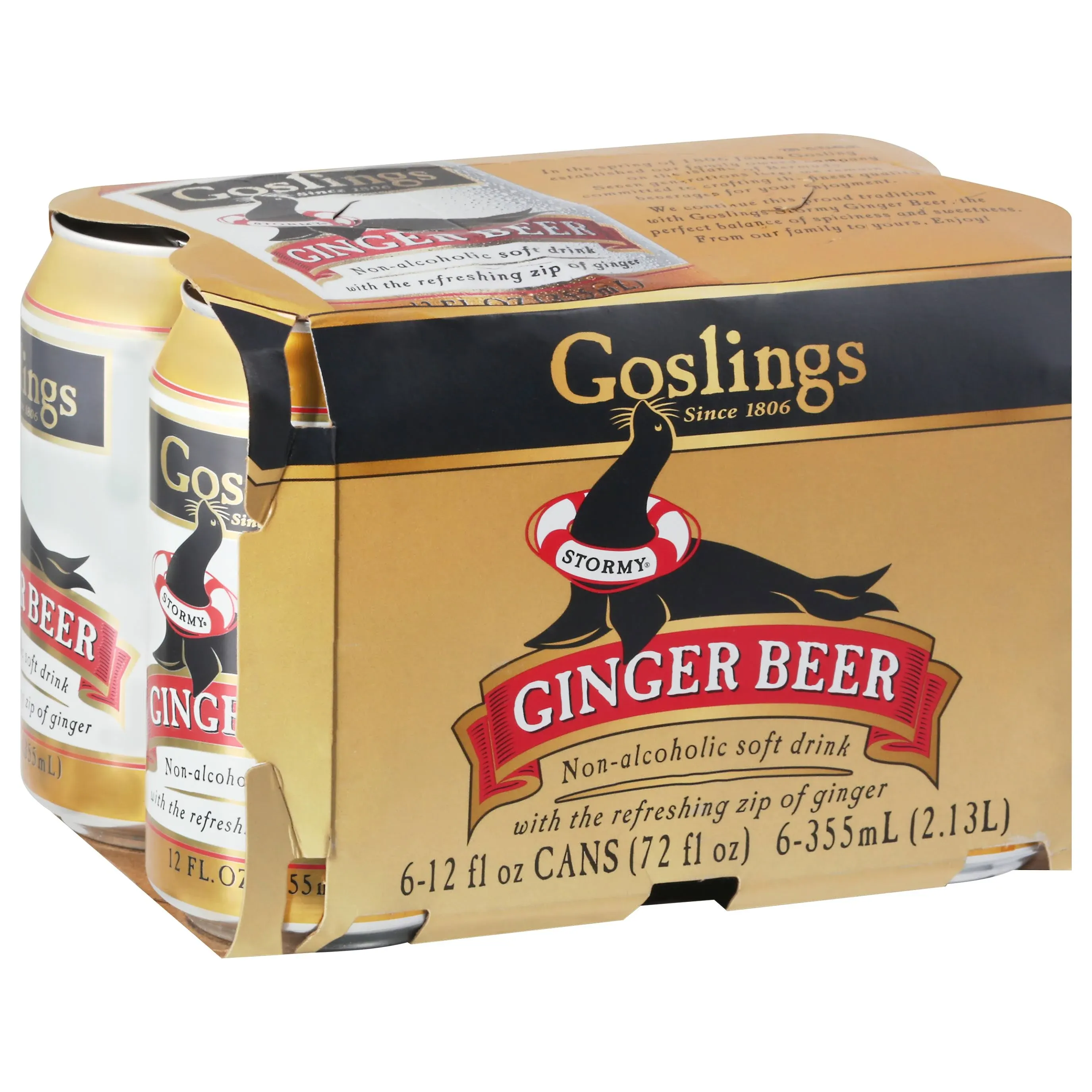 Goslings Stormy Ginger Beer - 6 pack, 12 fl oz cans