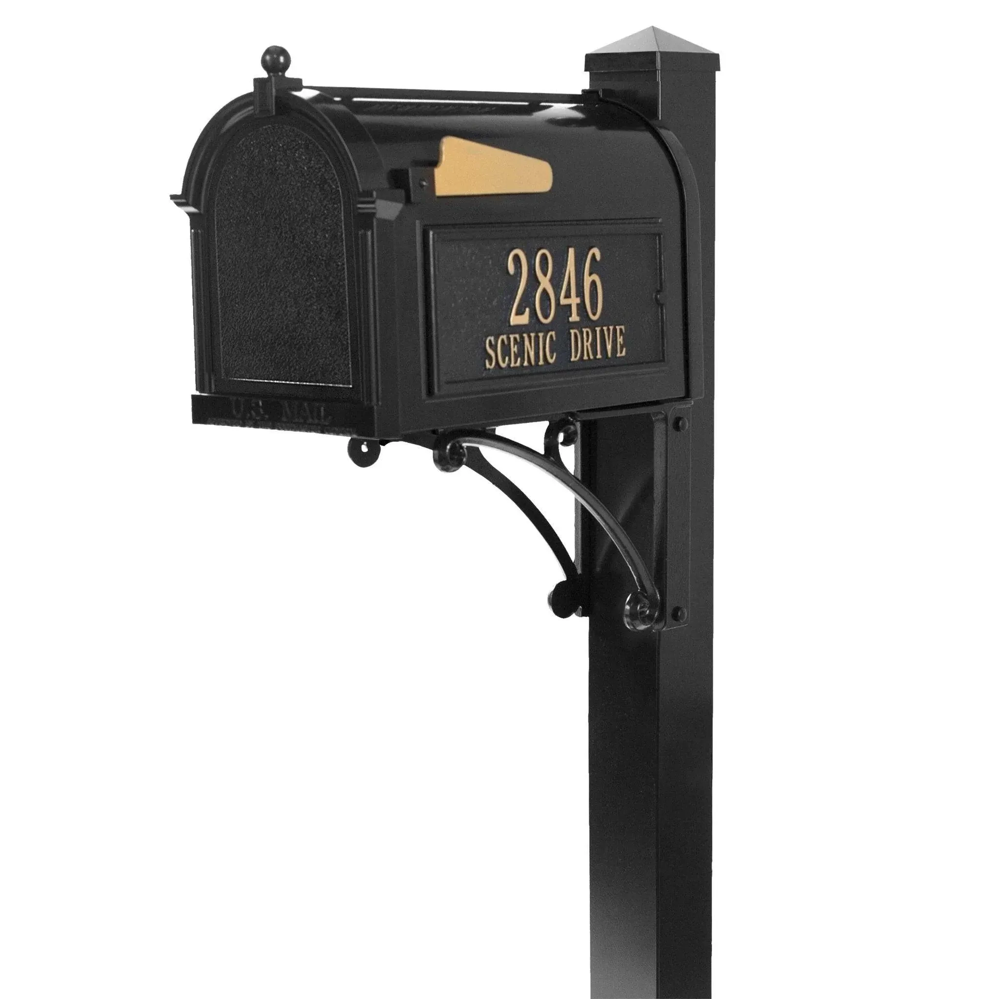 Superior Post Mounted Mailbox Whitehall Products Finish: Black