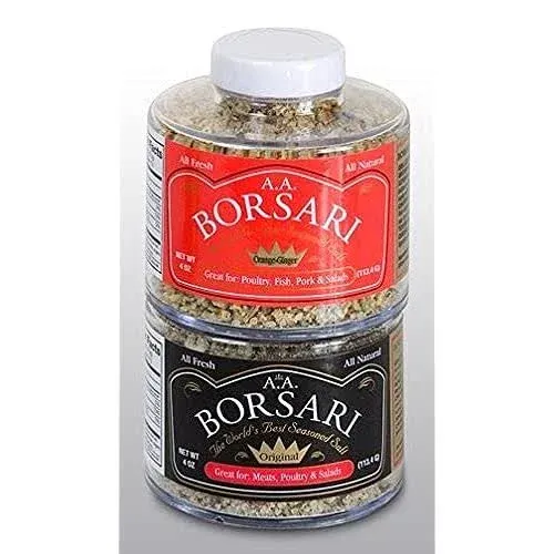 Borsari All Natural Seasoned Salt Combo, Original and Orange Gin