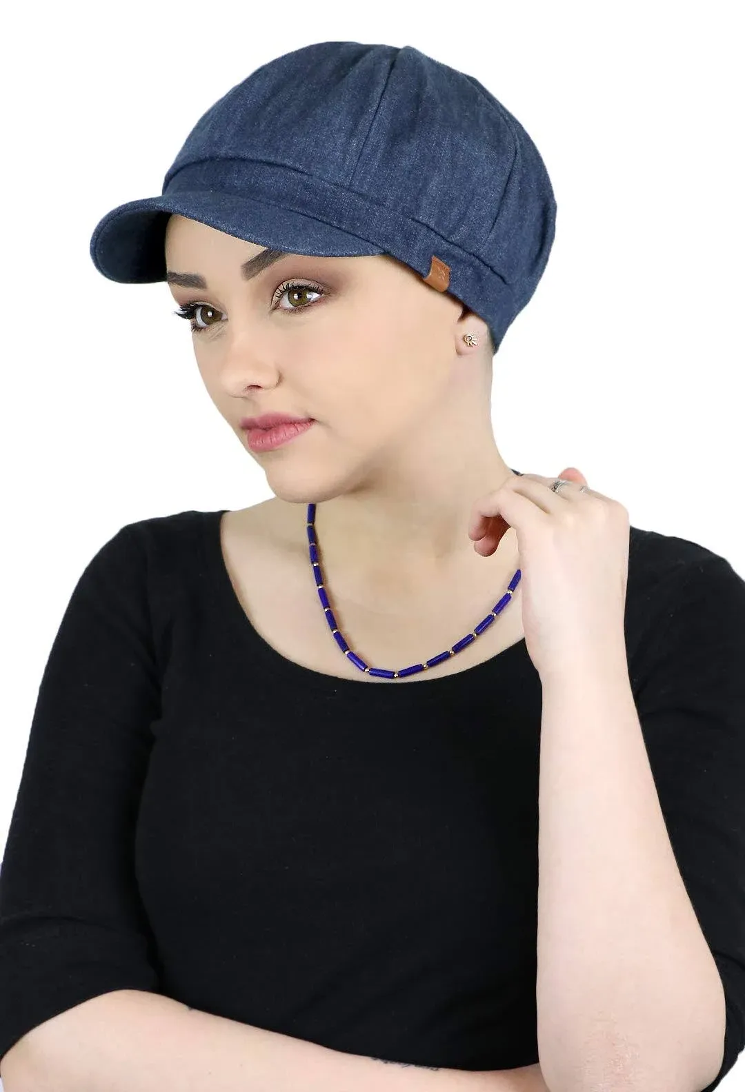 Hats Scarves &amp; More Denim Hat for Women Newsboy Cabbie Cap Medium, Indigo 